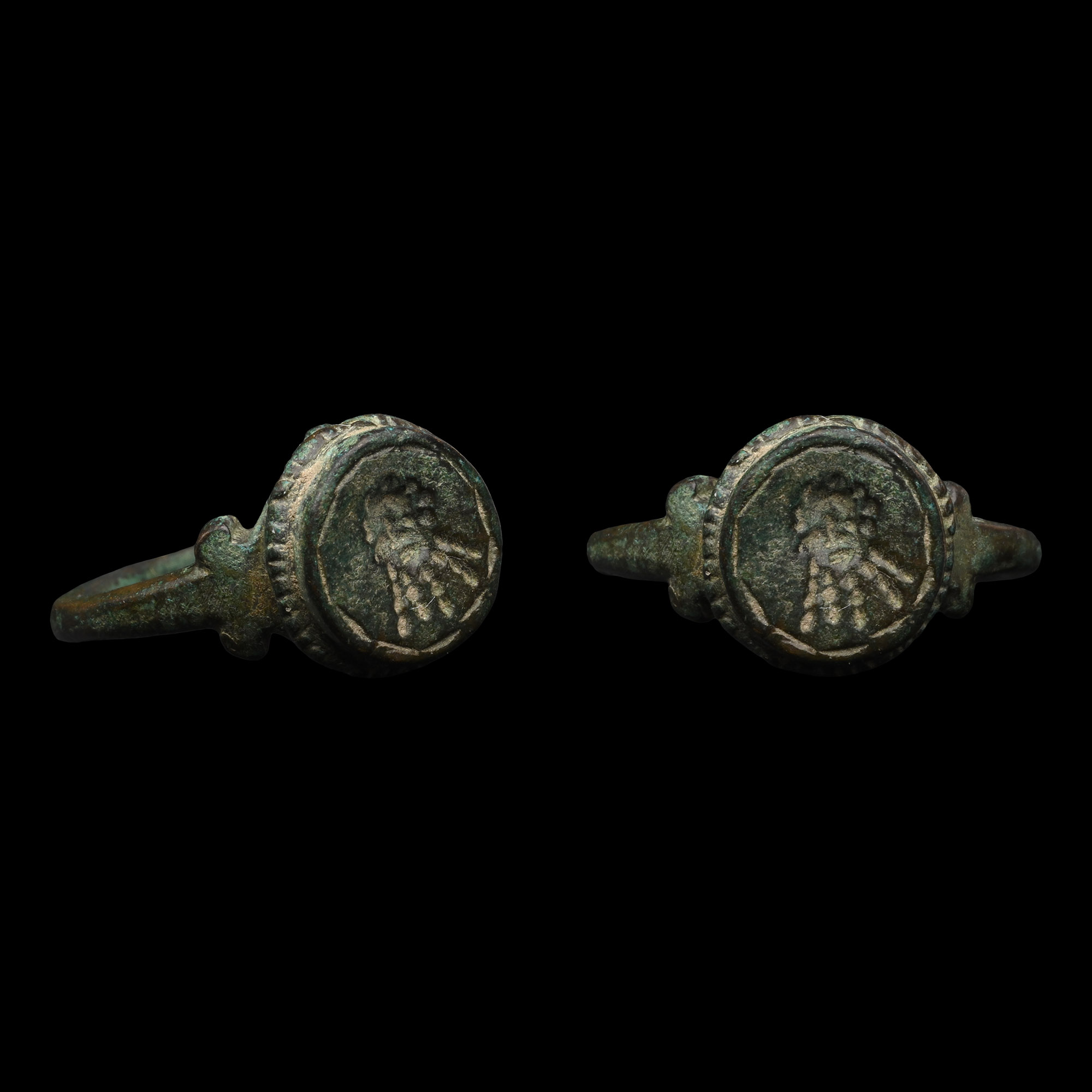 Byzantine Bronze Ring with Bust