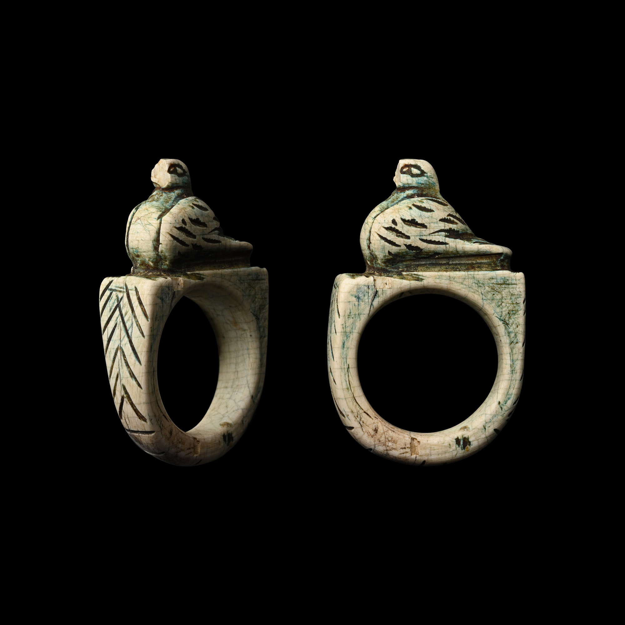 Byzantine Bone Ring with Dove