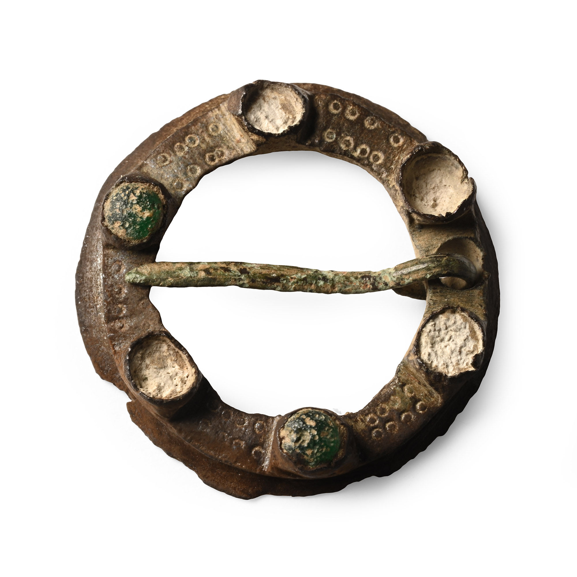 Medieval Bronze Turreted Ring Brooch