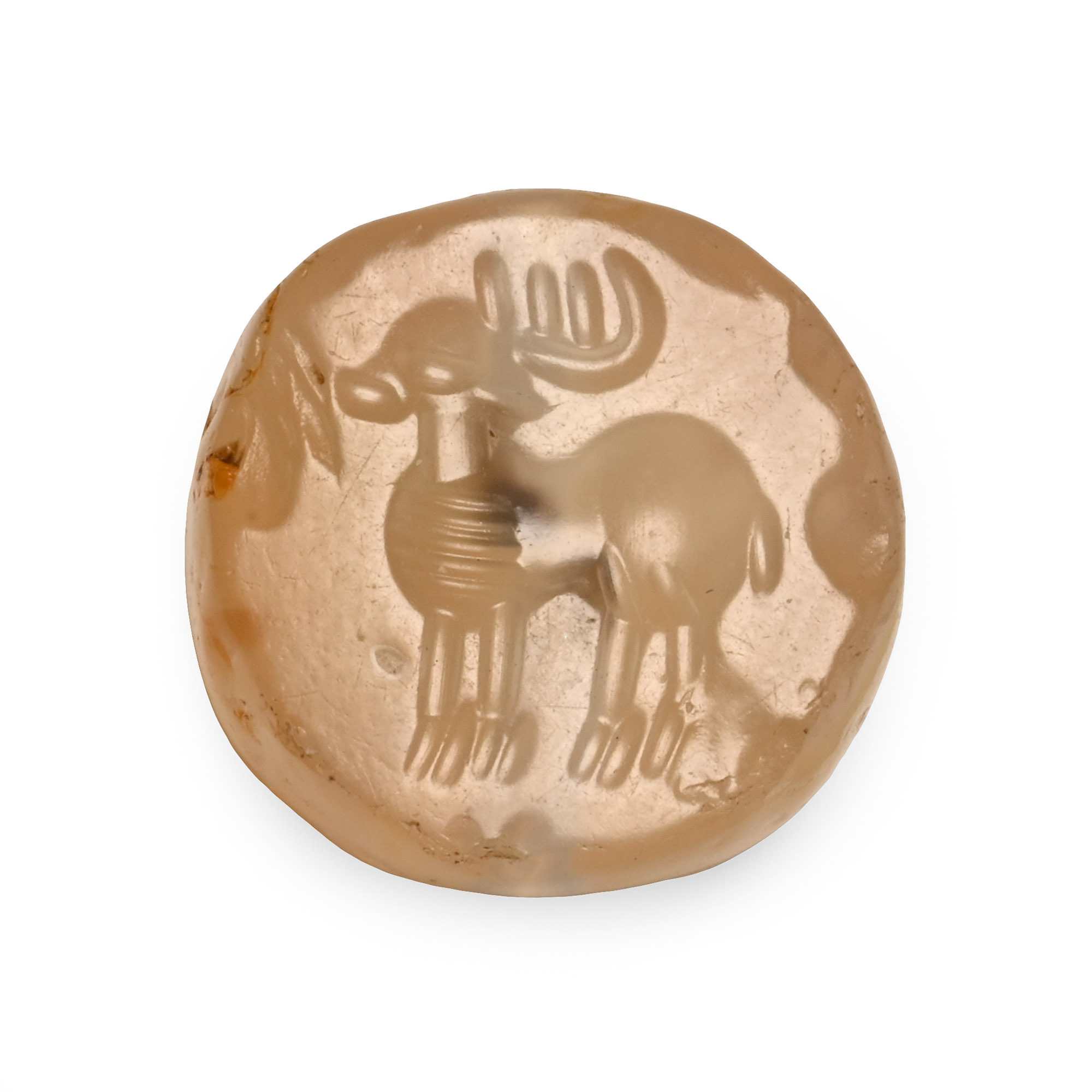Sasanian Agate Stamp Seal with Stag