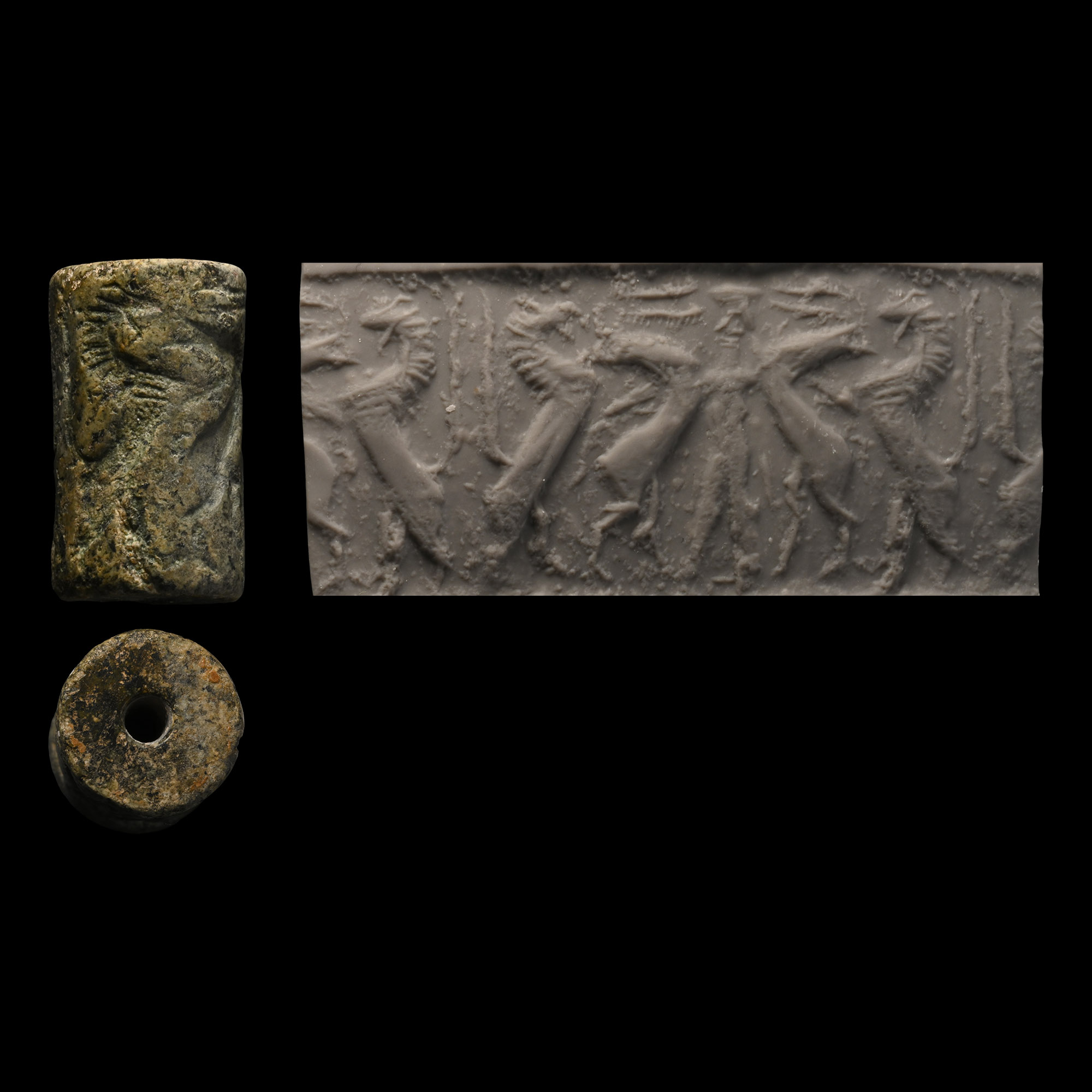 Akkadian Grey Stone Cylinder Seal