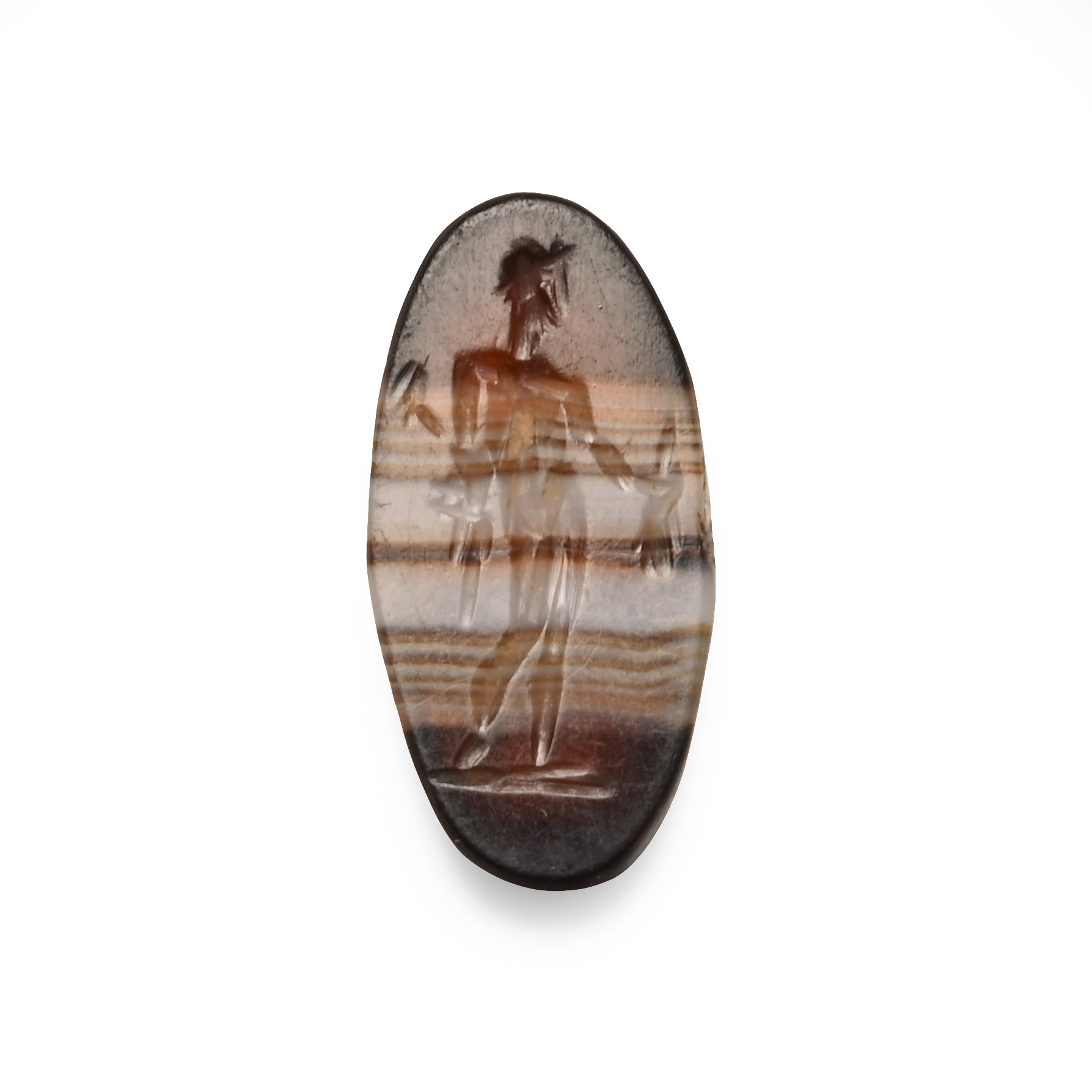 Roman Banded Agate Gemstone with Mercury