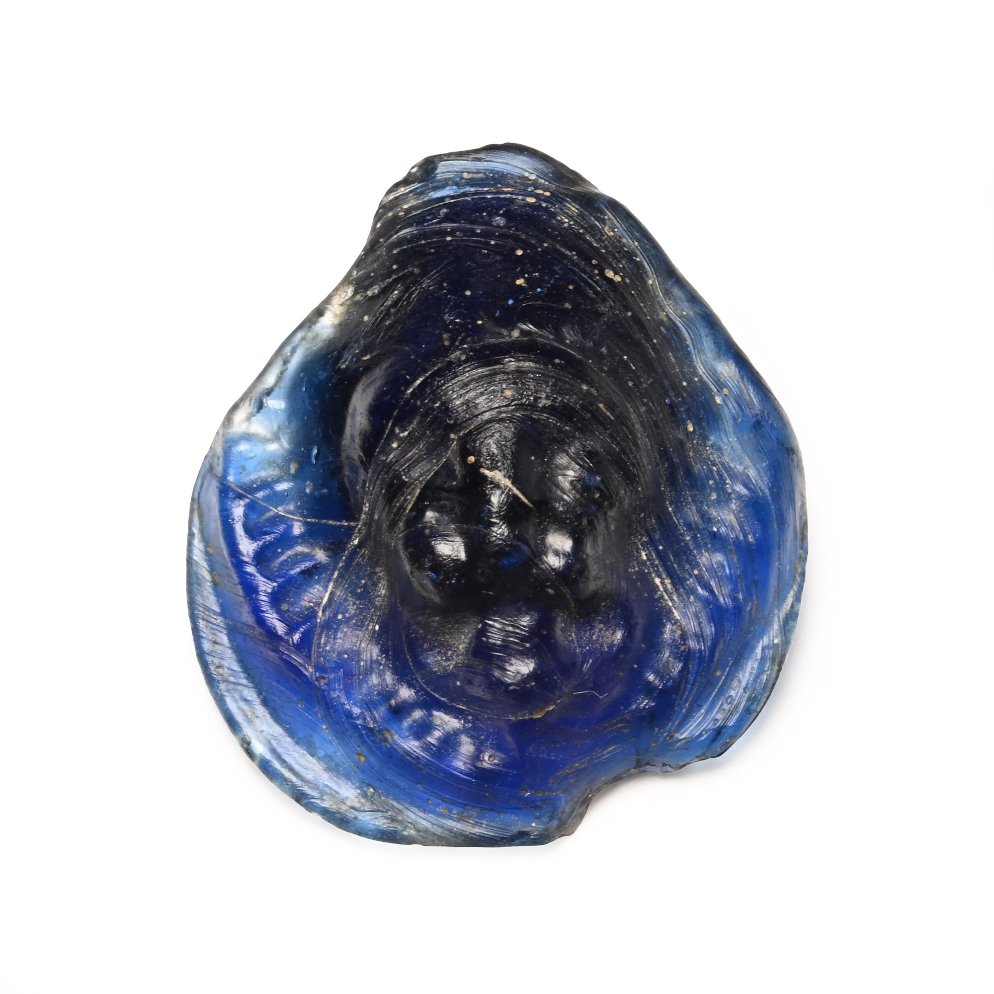 Roman Cobalt Blue Glass Lion Head Pendant