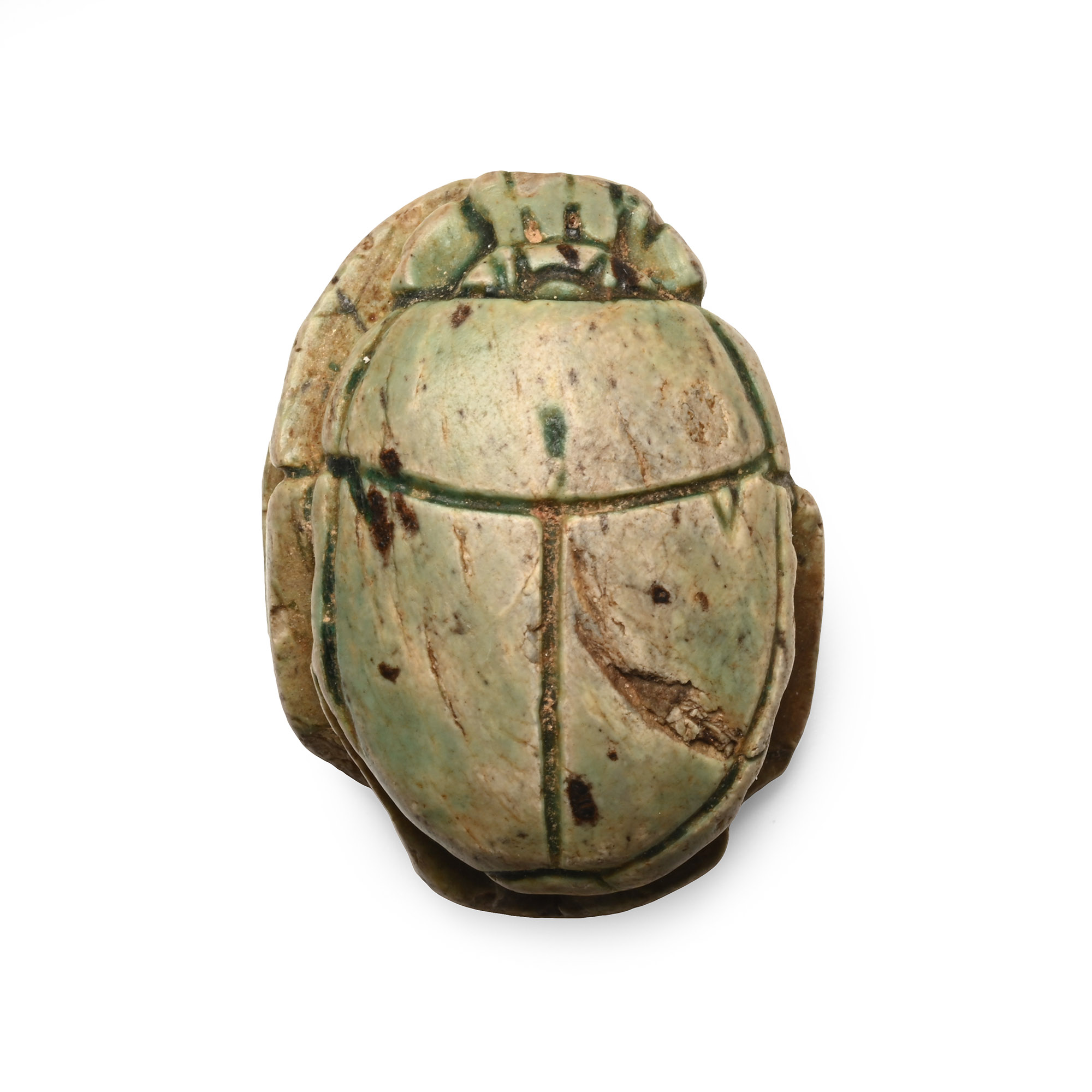 Large Egyptian Steatite Scarab with Hieroglyphs
