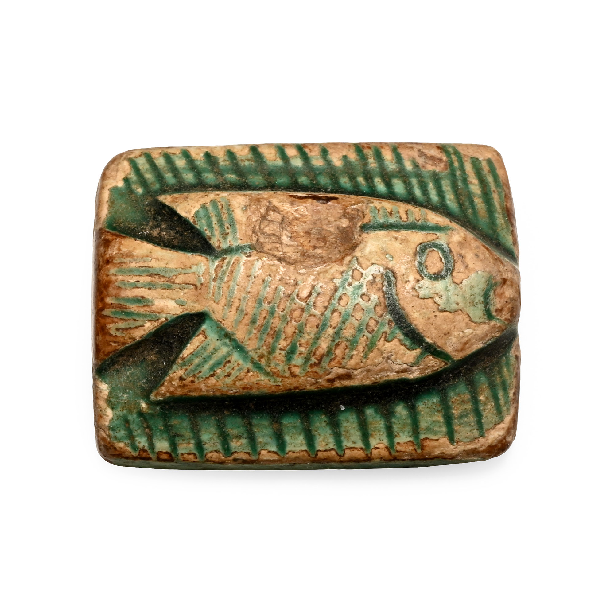 Egyptian Faience Fish Plaque Amulet