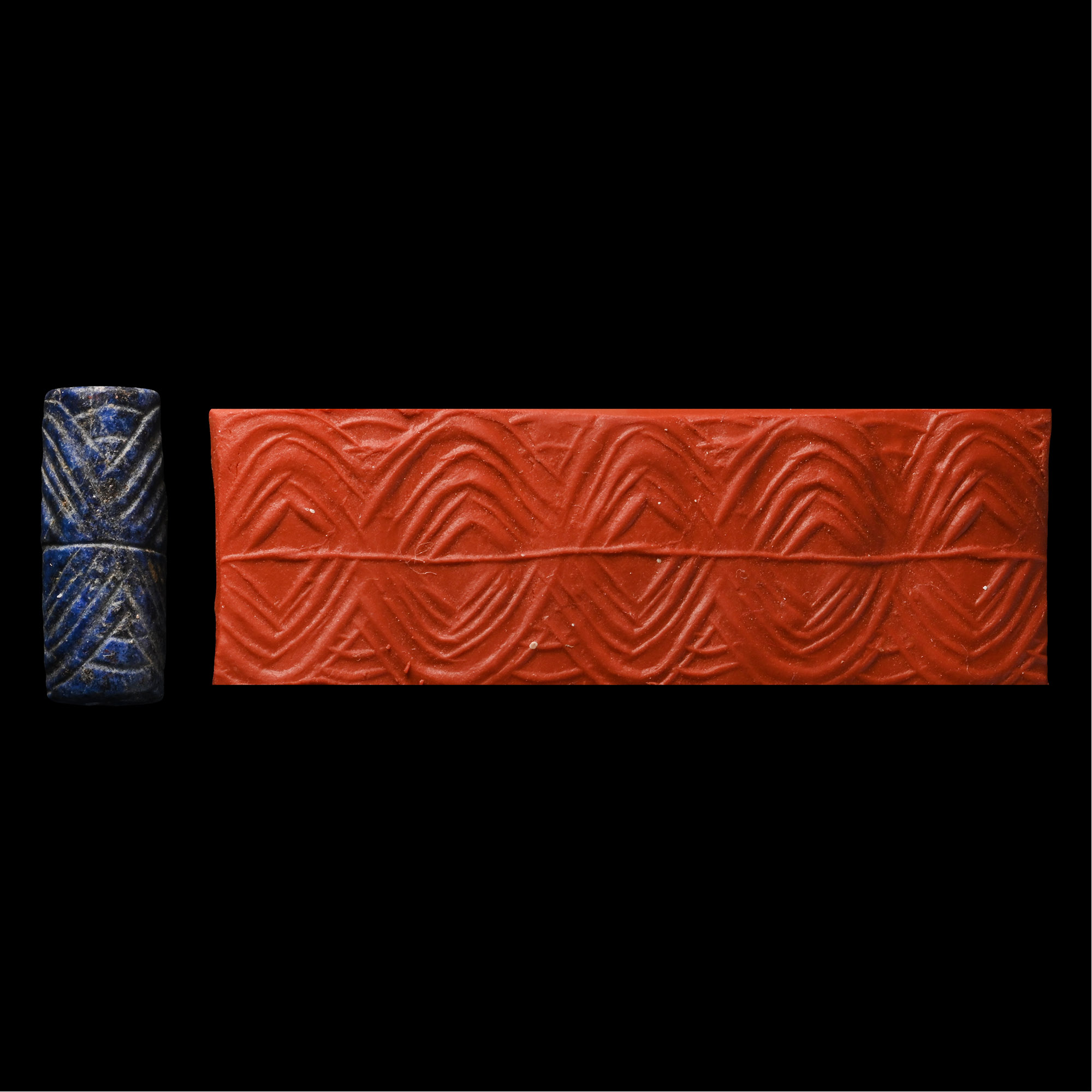 Western Asiatic Lapis Lazuli Cylinder Seal