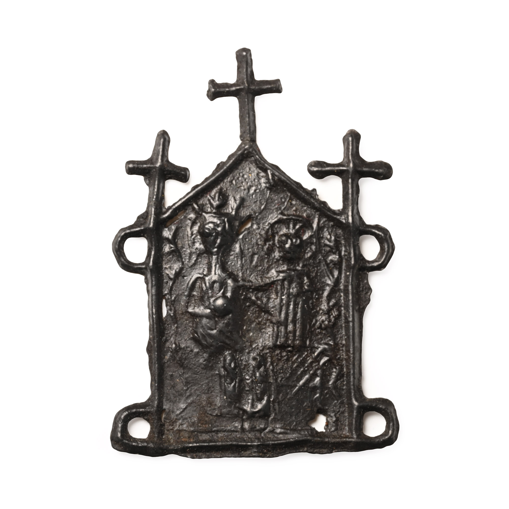 Medieval Pewter Pilgrim's Badge with Crosses