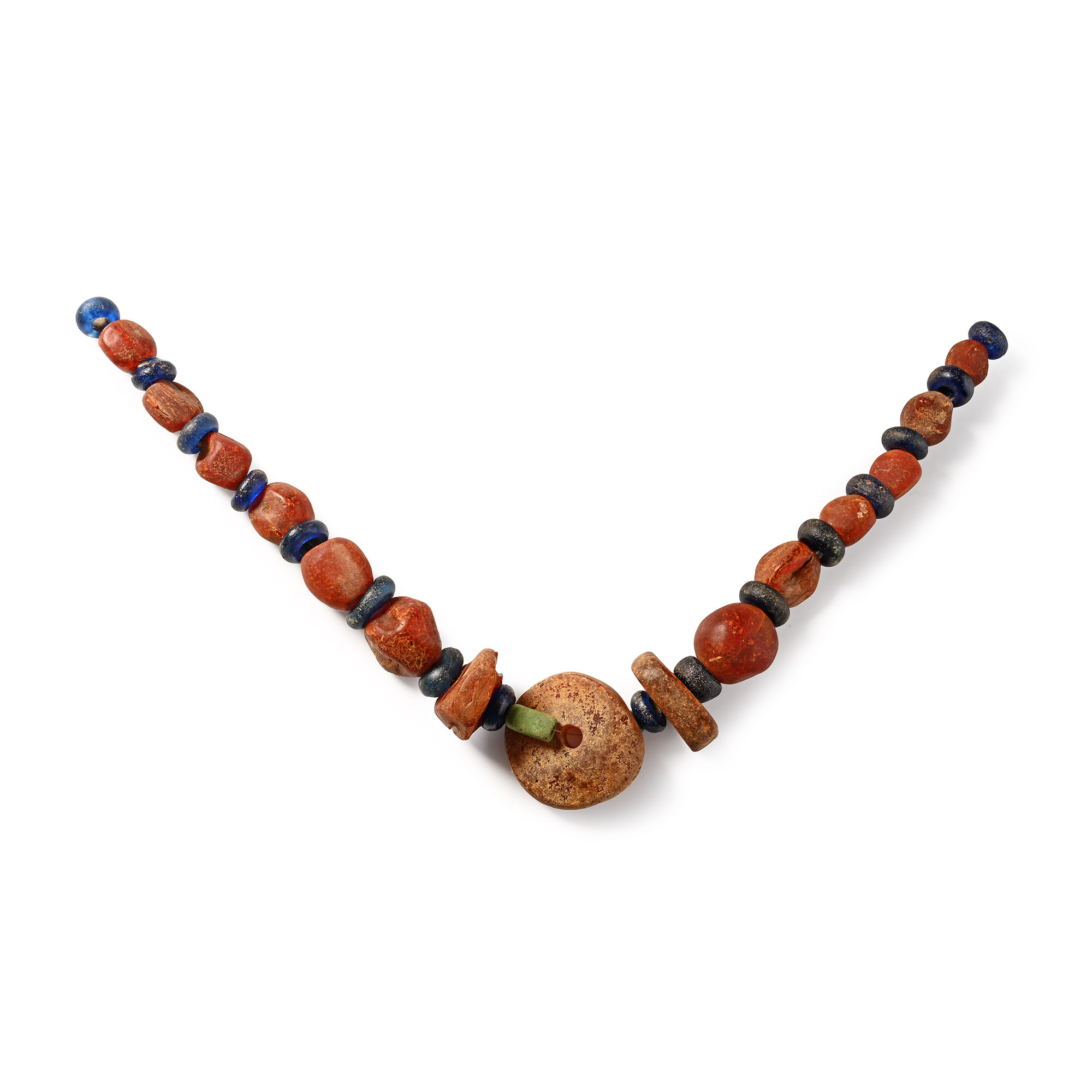 Anglo-Saxon Glass and Amber Bead Necklace String