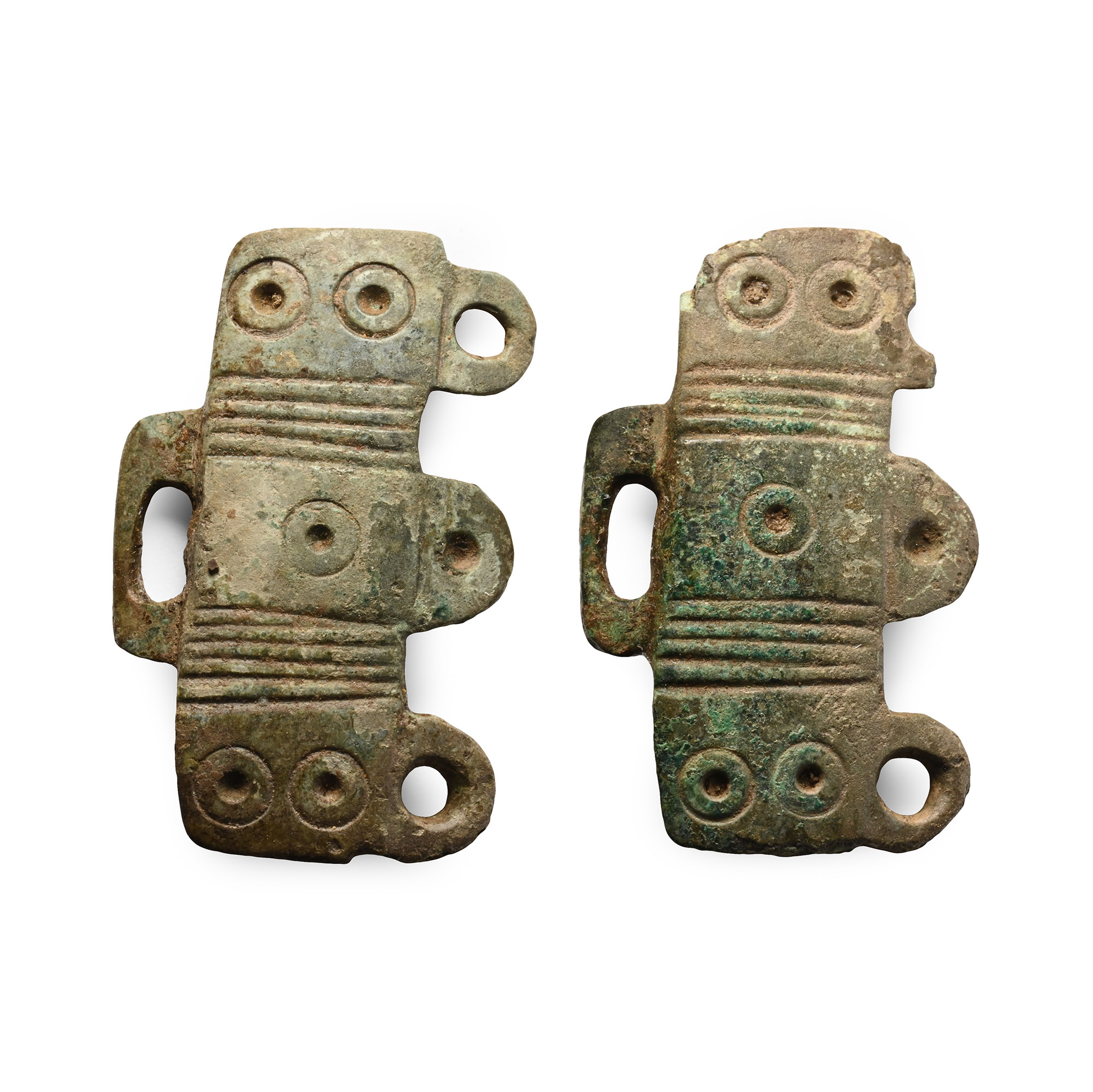 Anglo-Saxon Bronze Wrist Clasp Pair