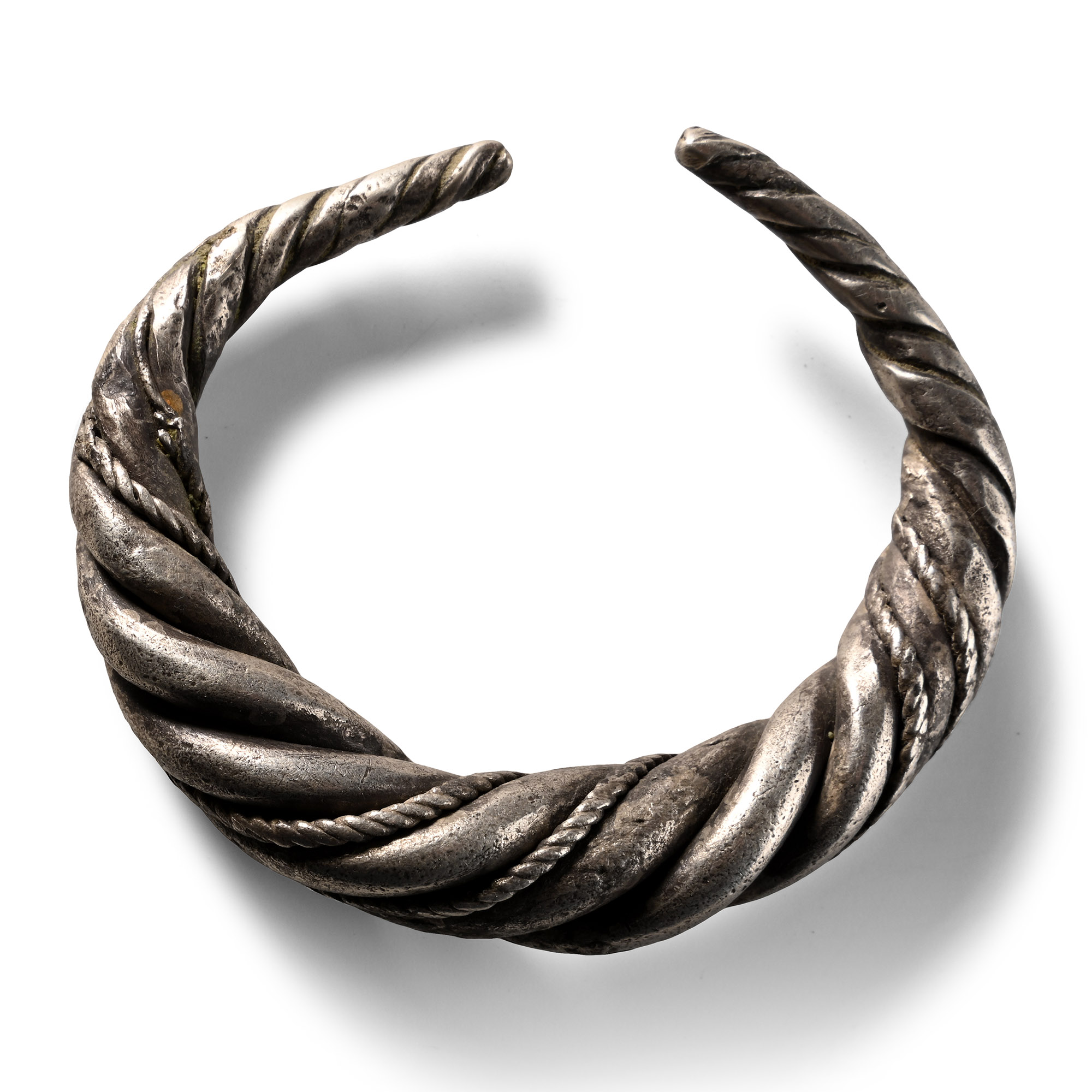 Heavy Viking Twisted Silver Bracelet
