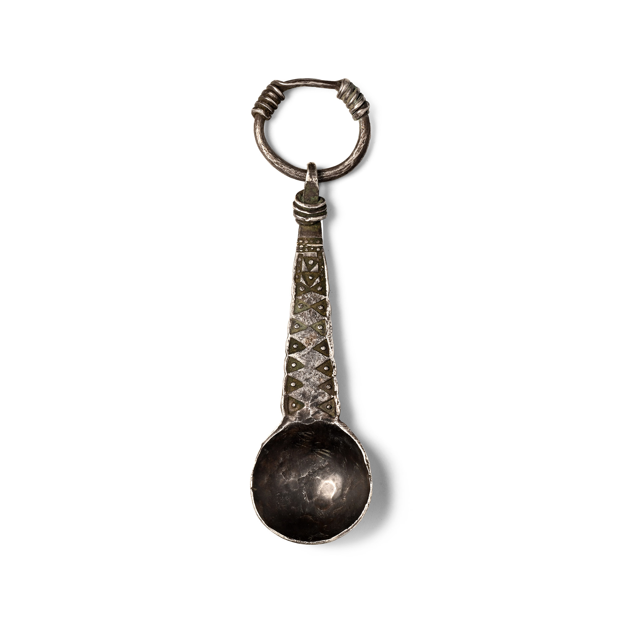 Viking Stamped Silver Spoon with Loop