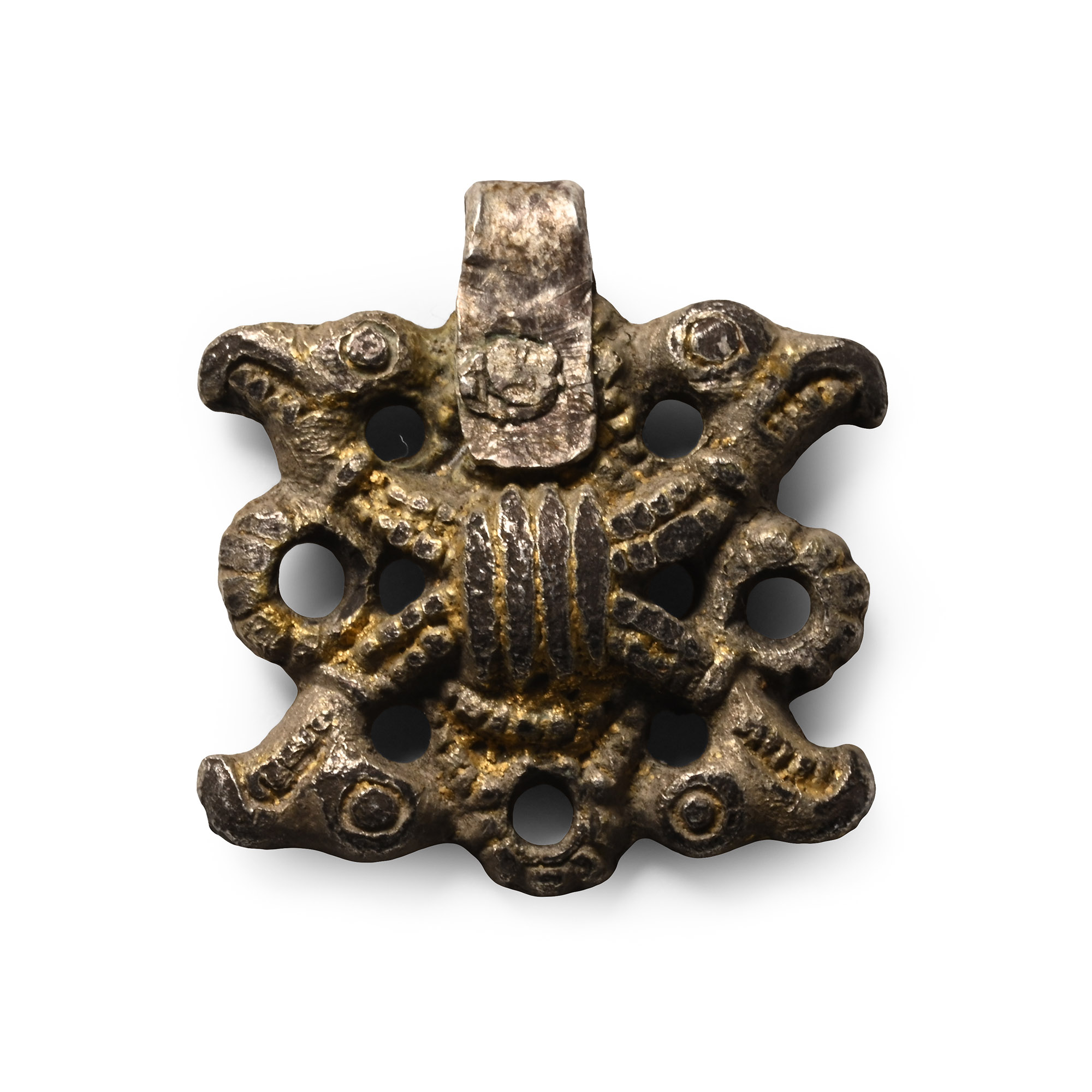 Viking Silver Pendants with Raven's Heads