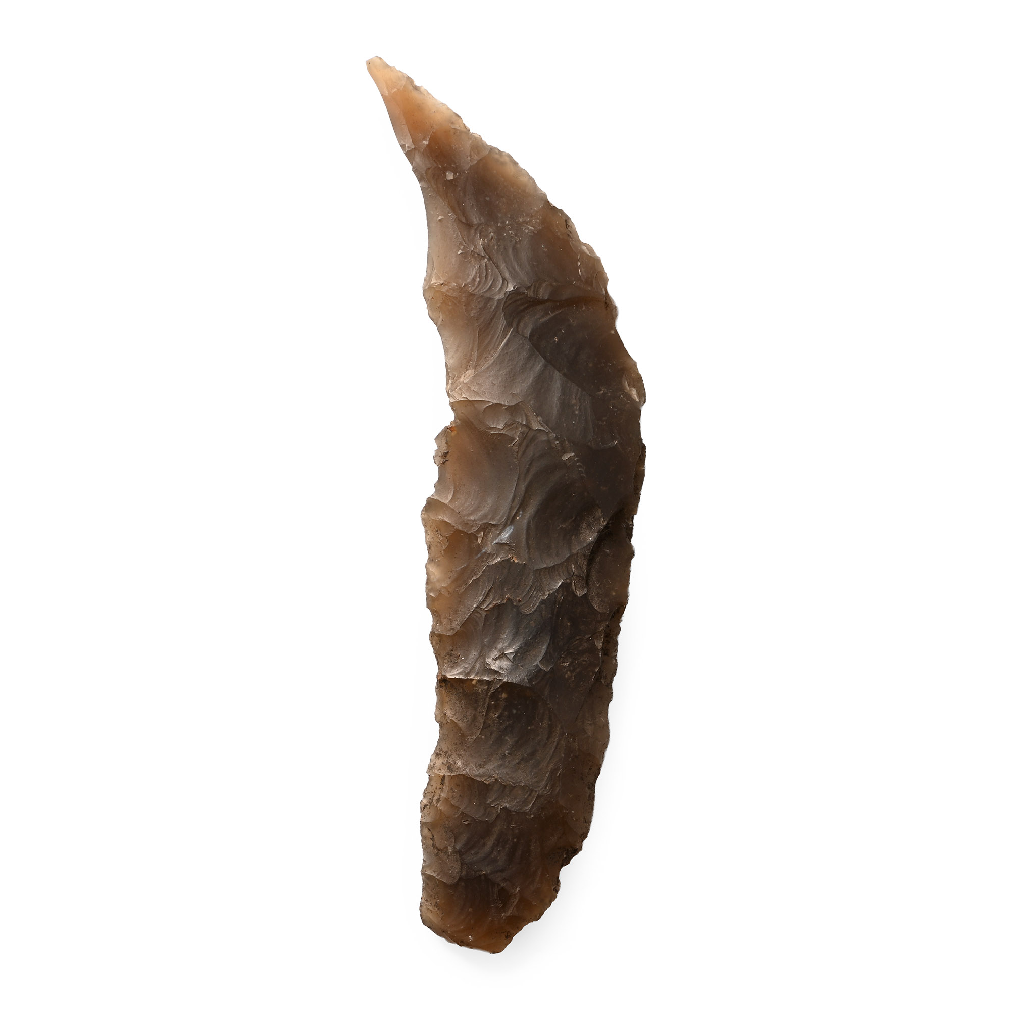 Stone Age Knapped Flint Crescent Knife