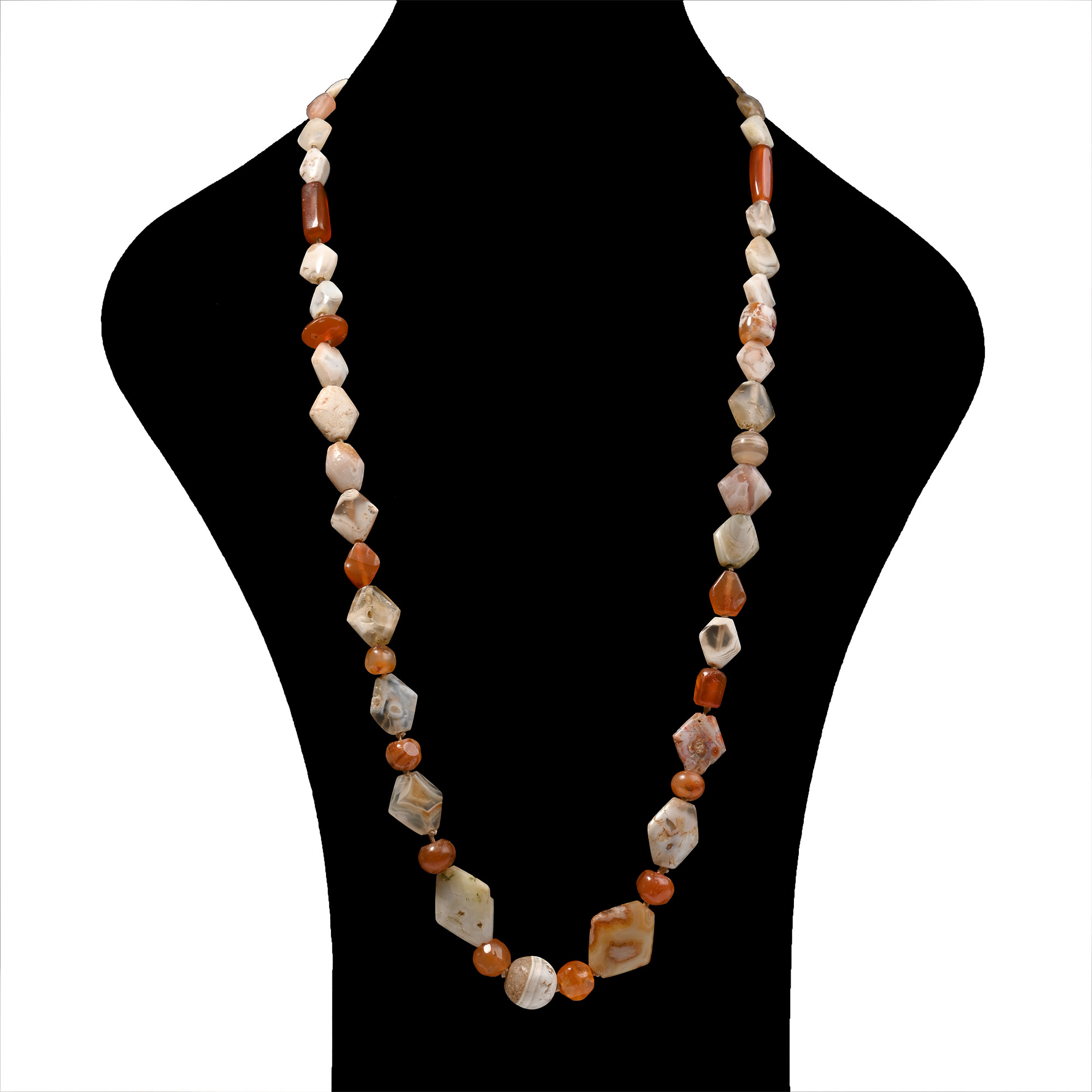 Bactrian Carnelian and Agate Bead Necklace