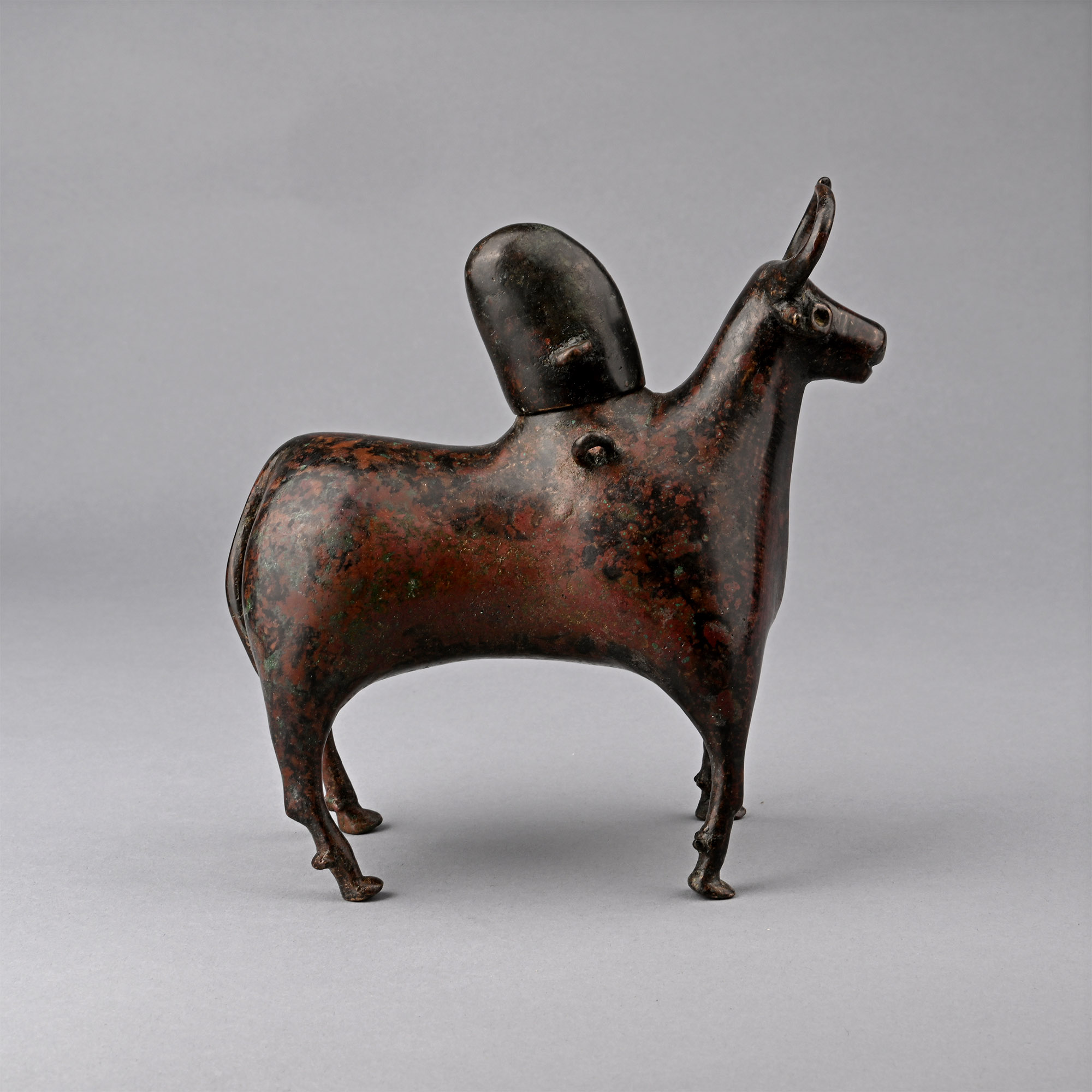 Bactrian Bronze Zebu Vessel with Stopper