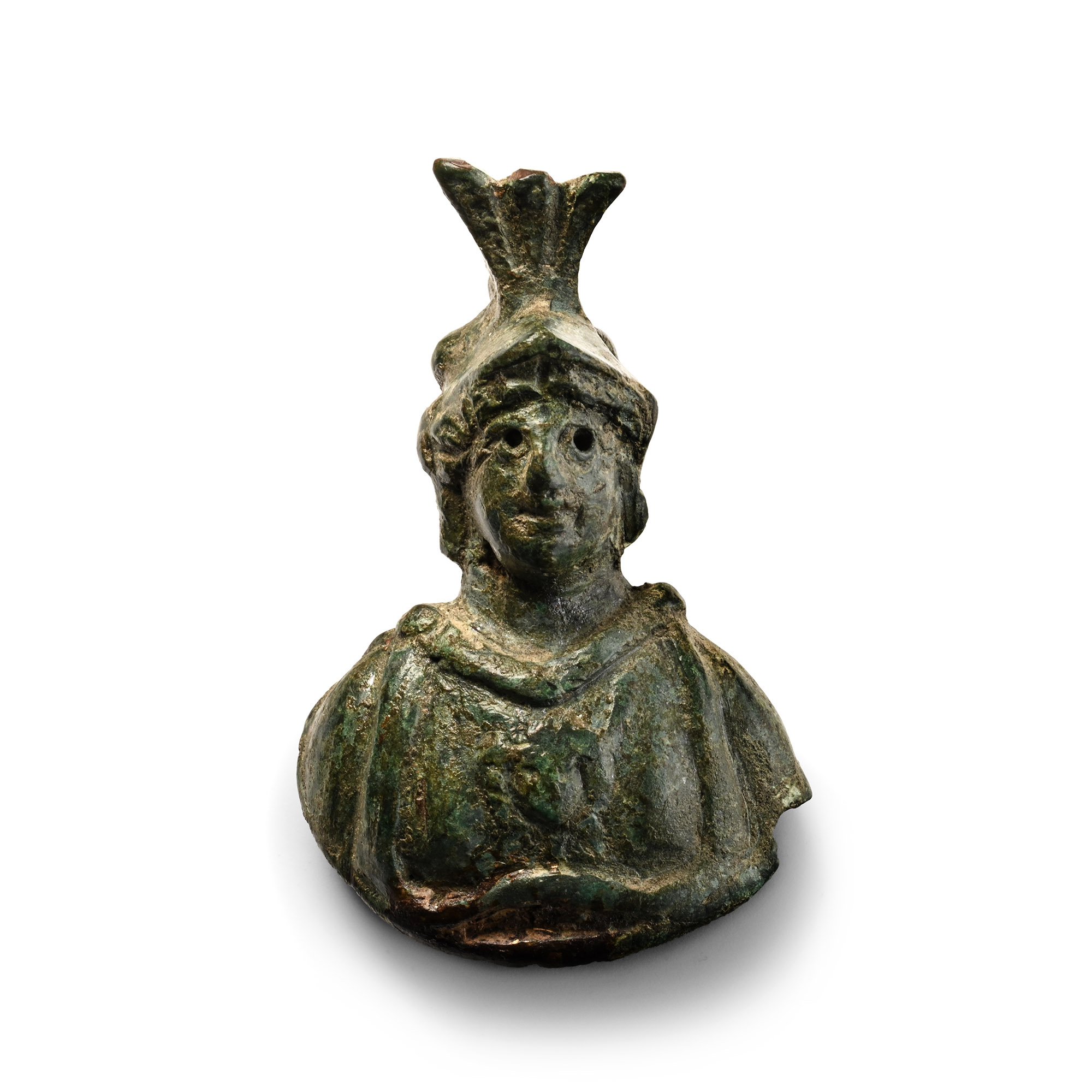 Roman Bronze Bust of Athena