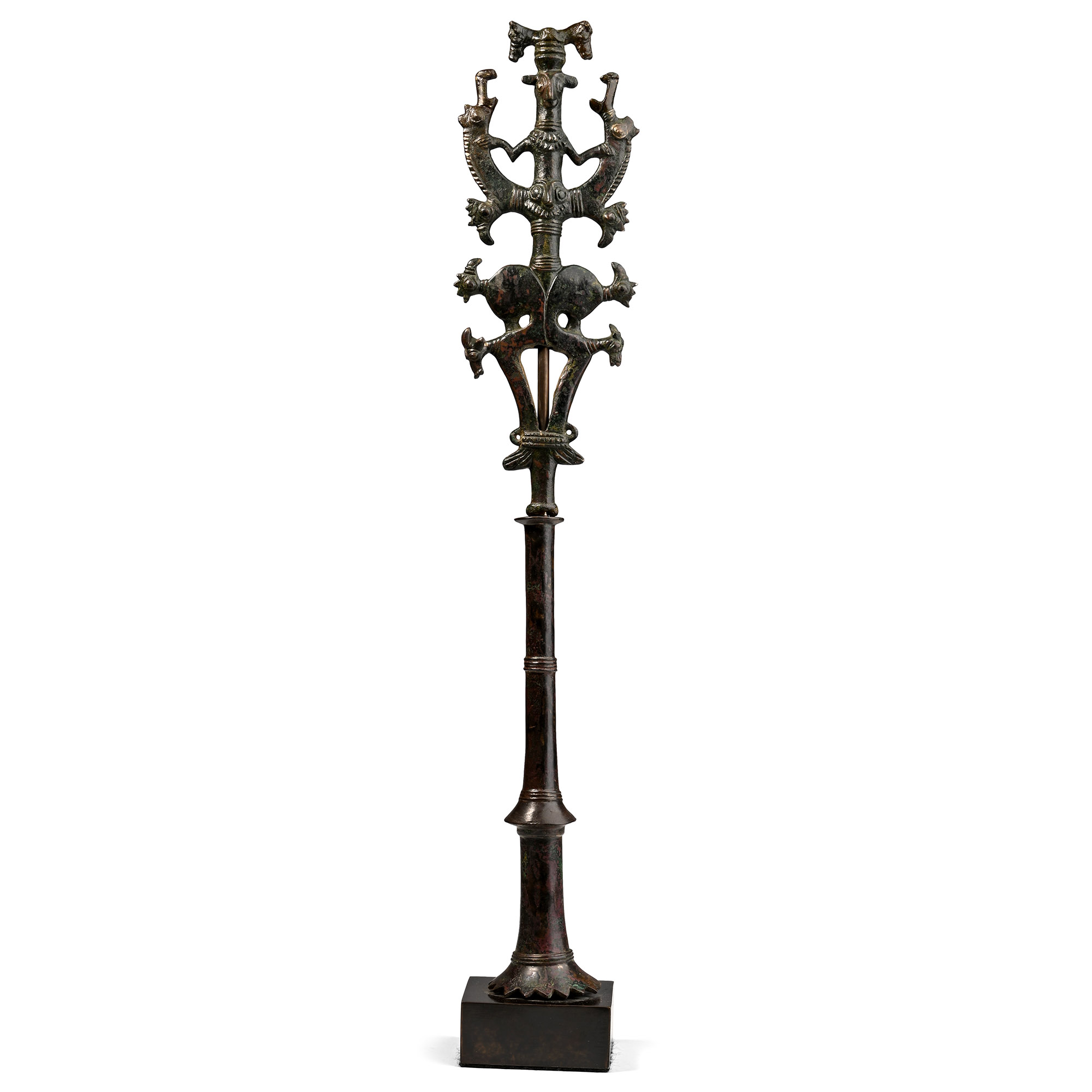 Large Luristan Bronze 'Master of Animals' Bronze Finial