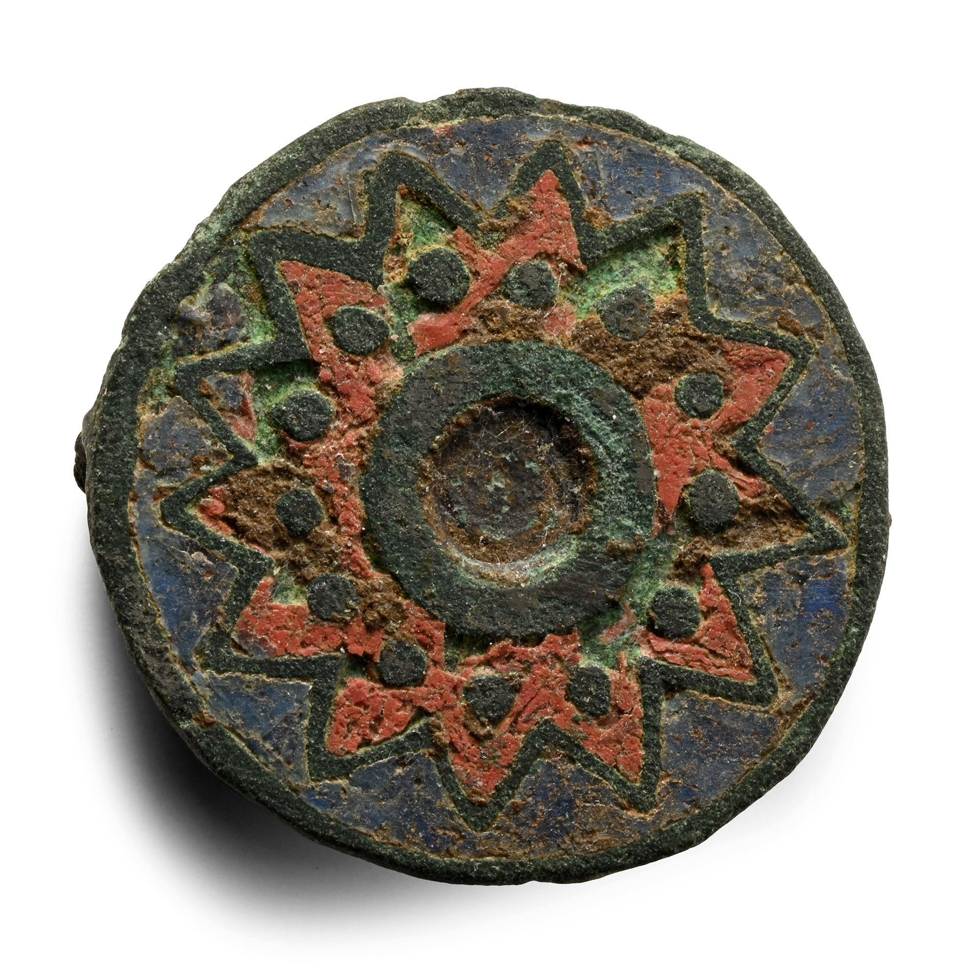Romano-British Enamelled Bronze 'Sunburst' Plate Brooch
