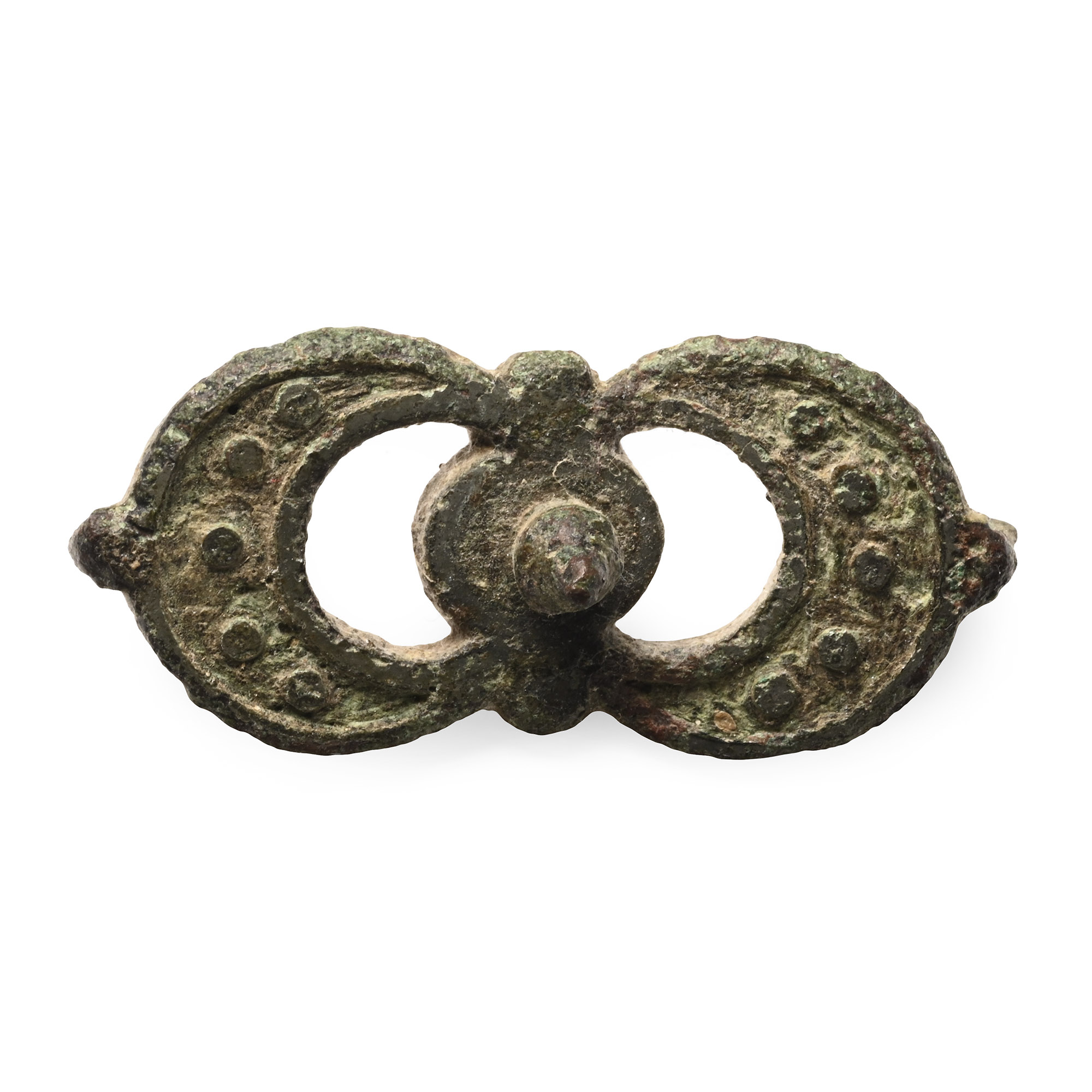 Romano-British Bronze Double Lunar Plate Brooch