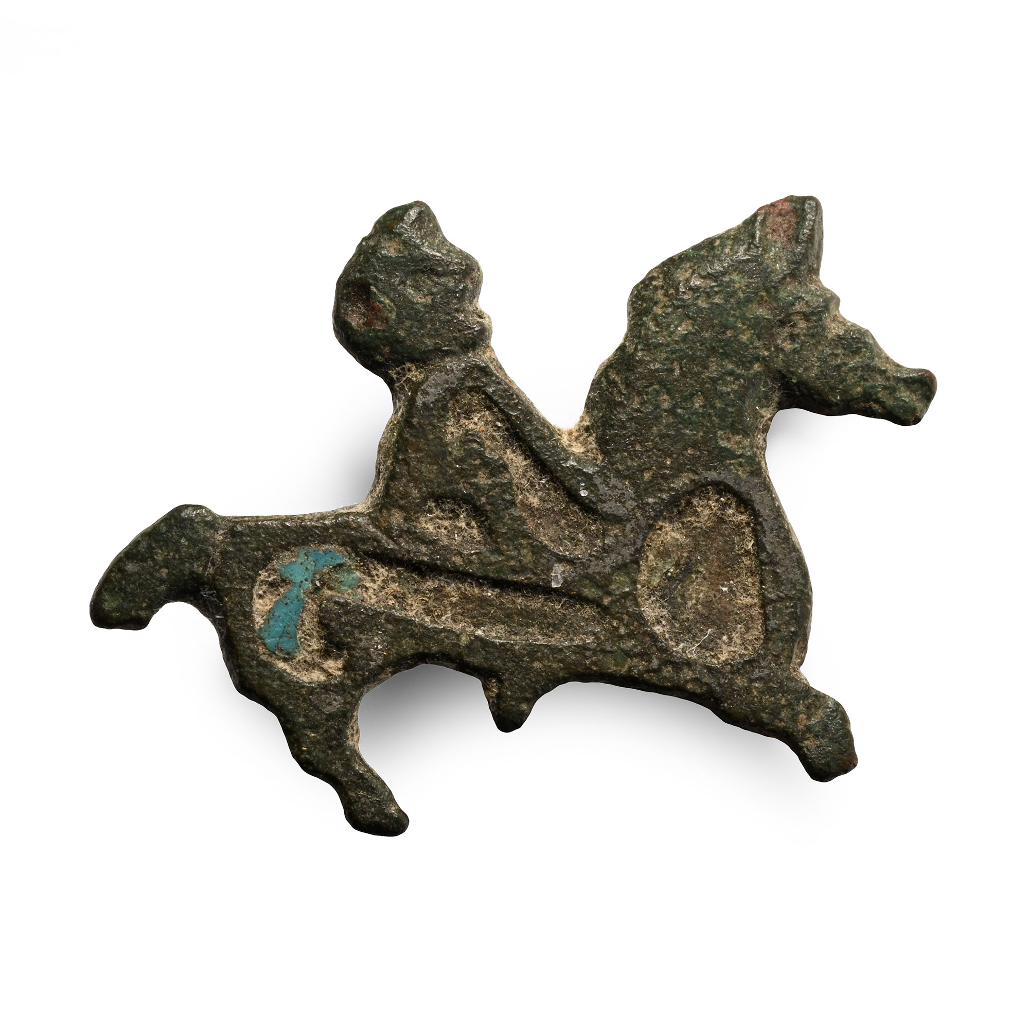 Romano-British Enamelled Bronze Horse and Rider Brooch