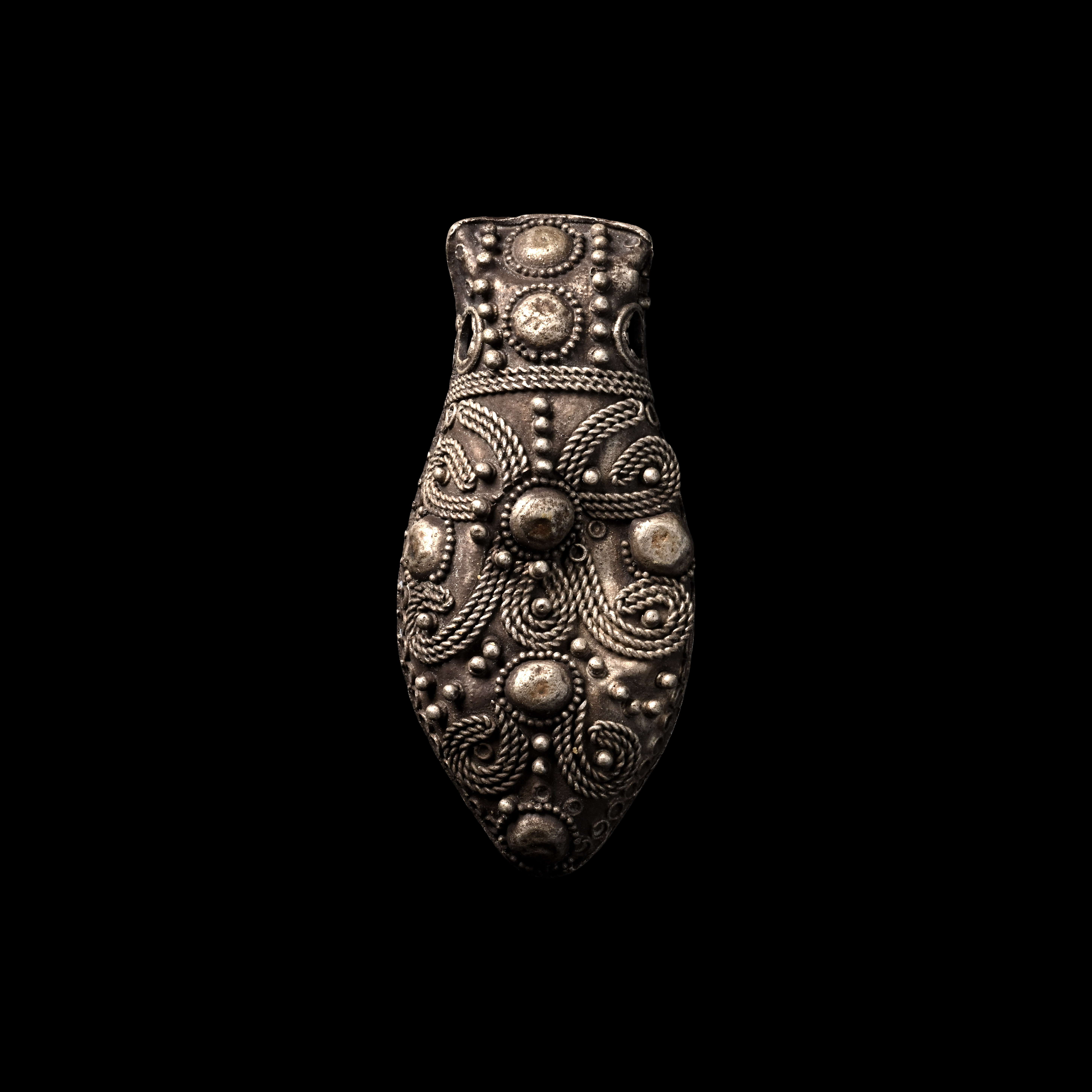 Viking Period Silver Filigree Teardrop Pendant