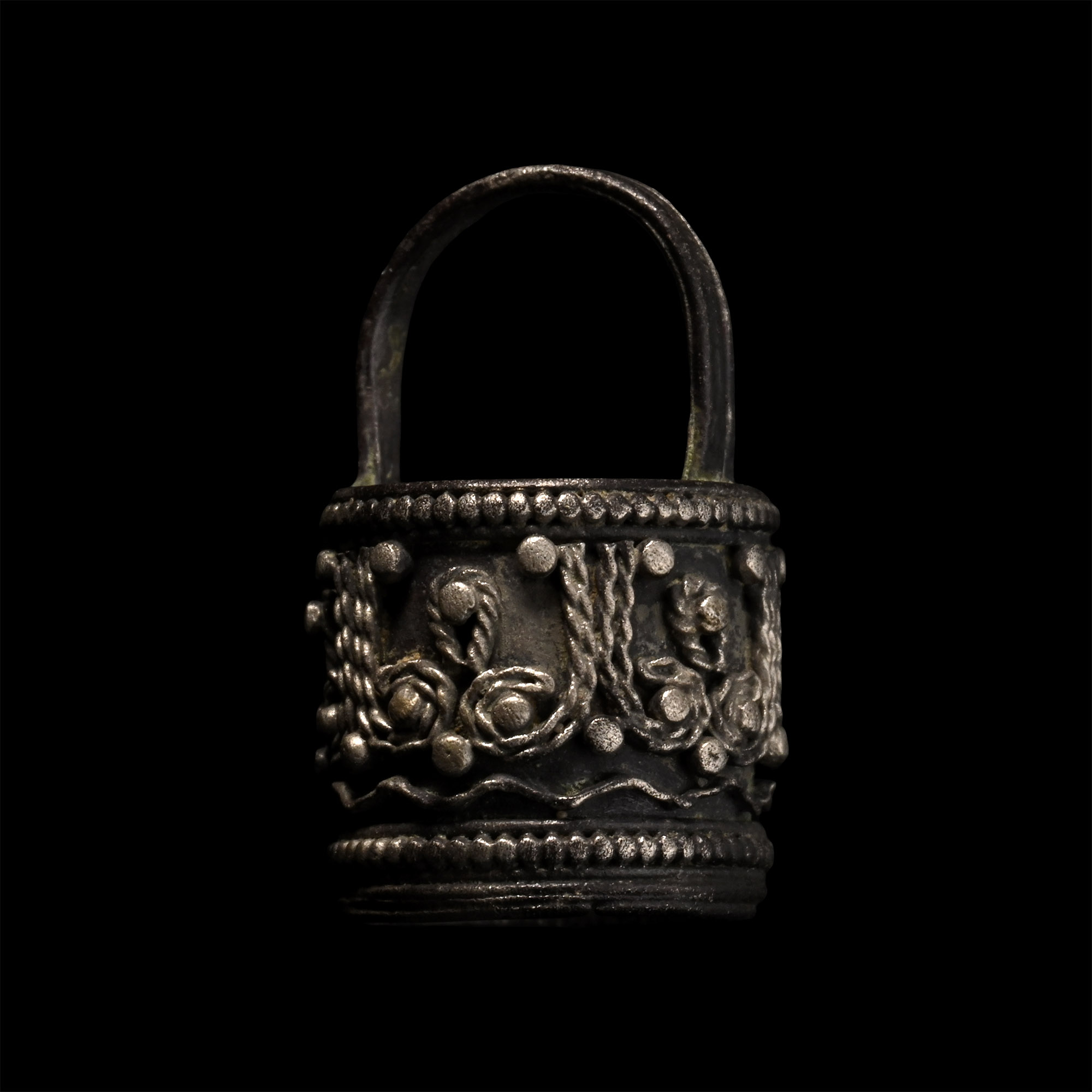 Pre-Viking Silver Filigree Aroma Bucket Pendant