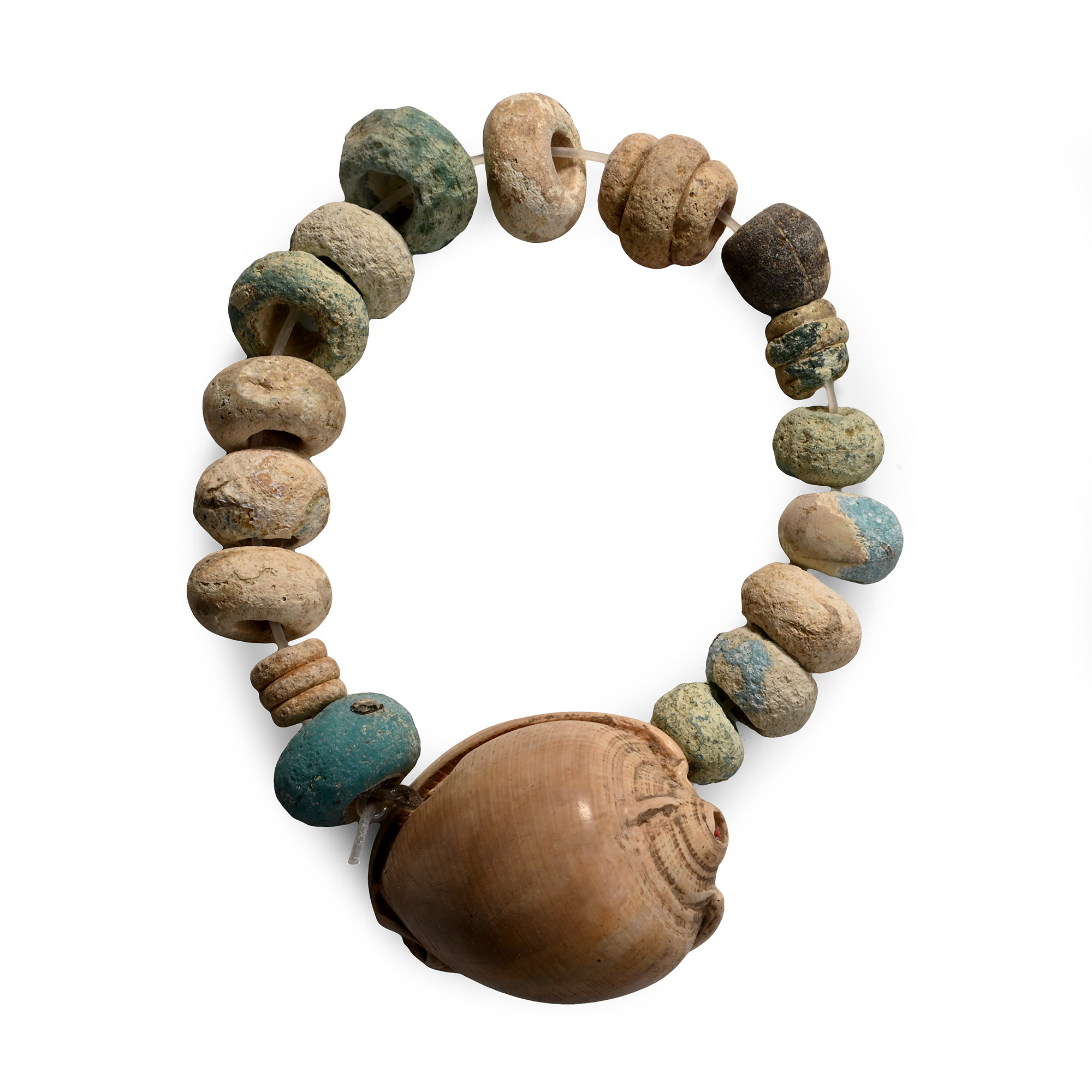 Phoenician Faience Bead Bracelet with Shell