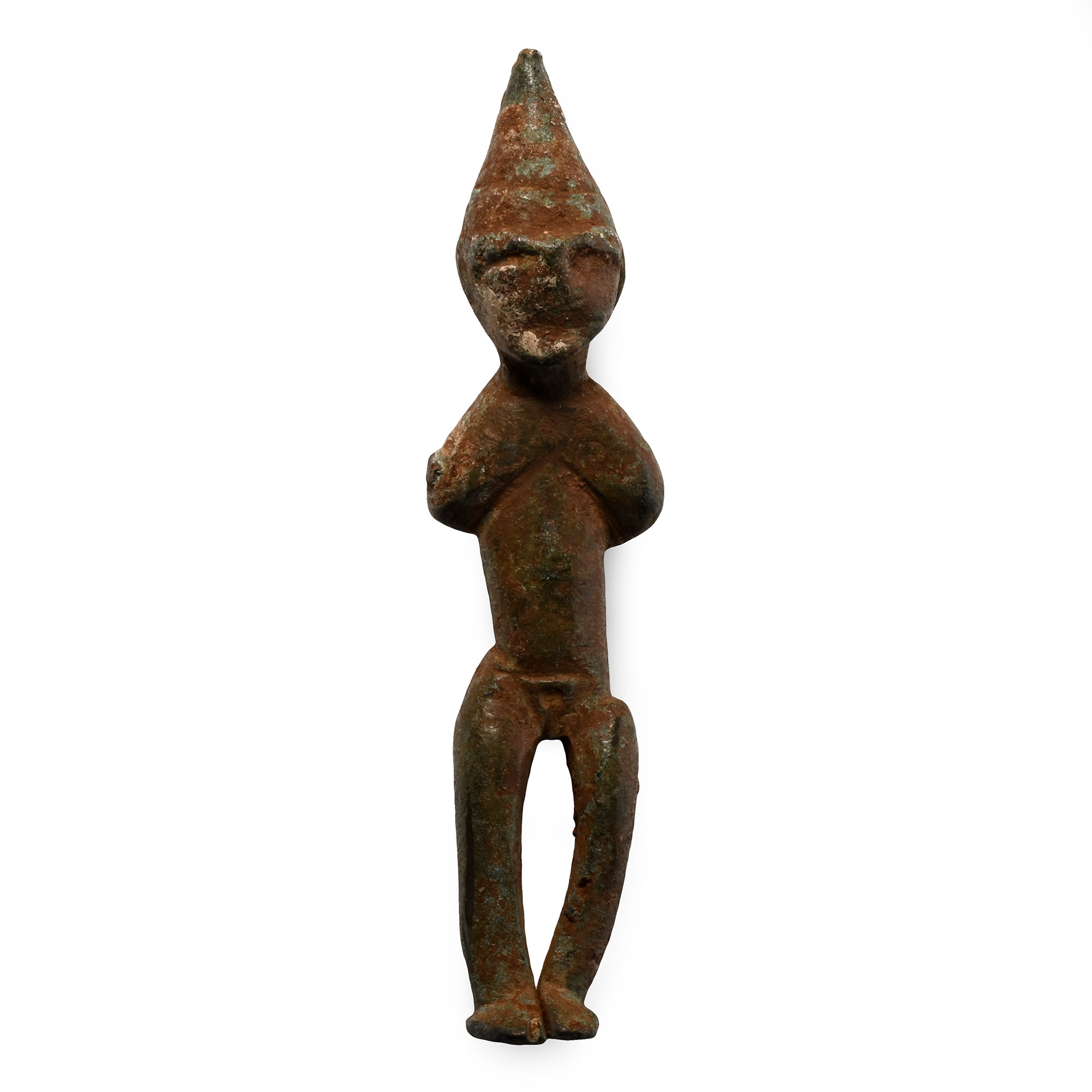 Syro-Hittite Bronze Helmetted Figure