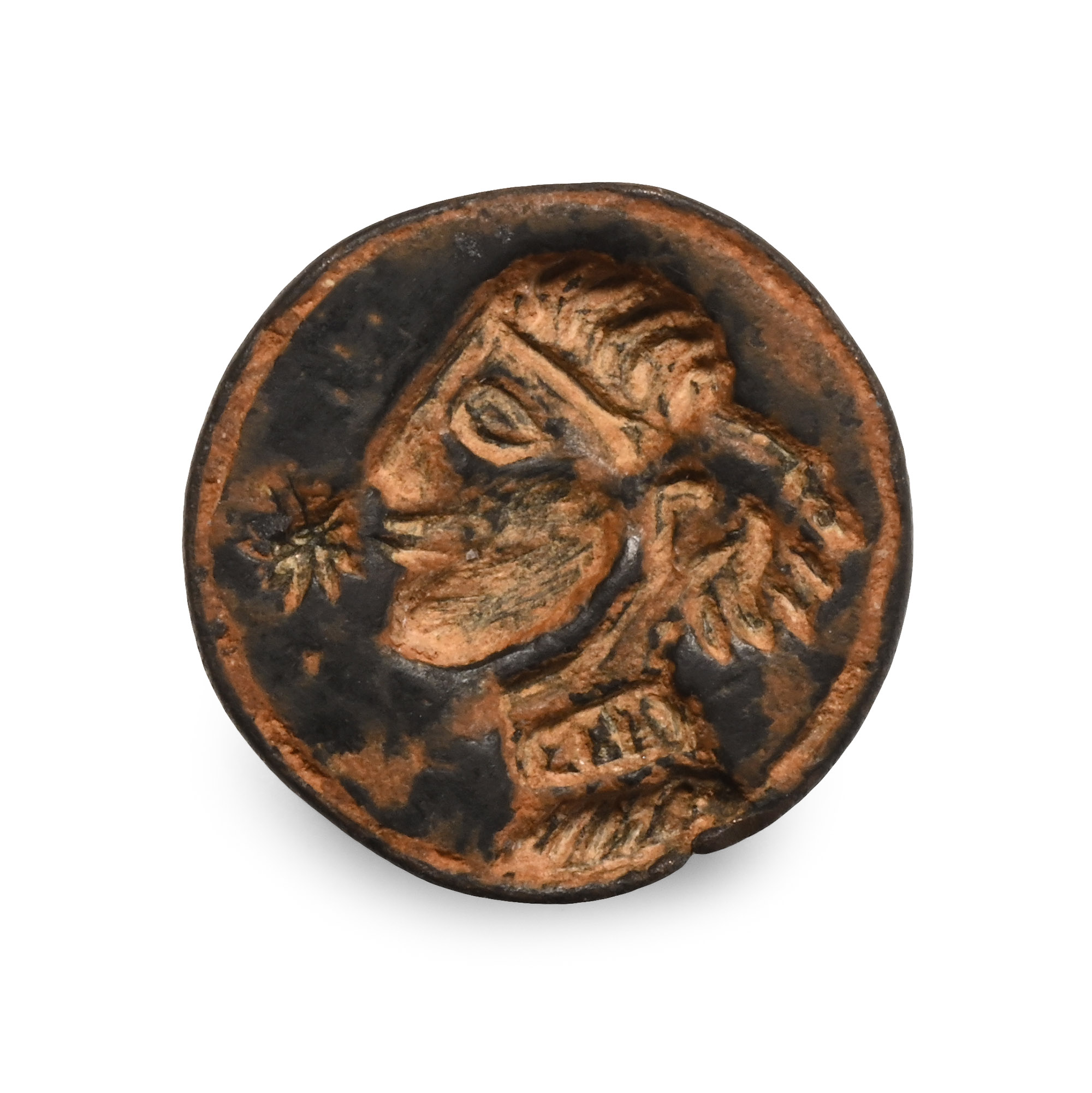 Late Parthian to Early Sasanian Bronze Seal with Bust