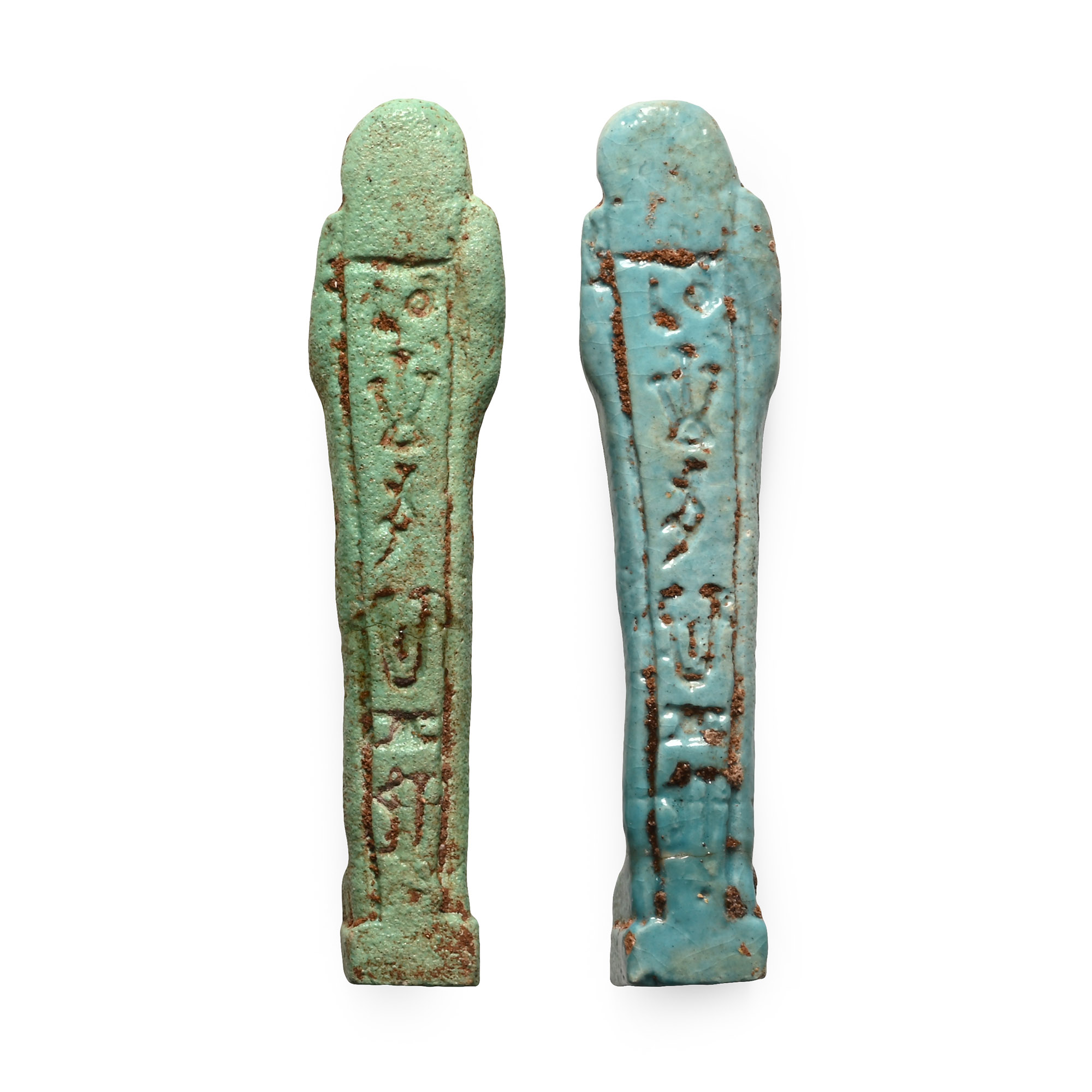 Egyptian Faience Shabti Group for Ha-bener-Re