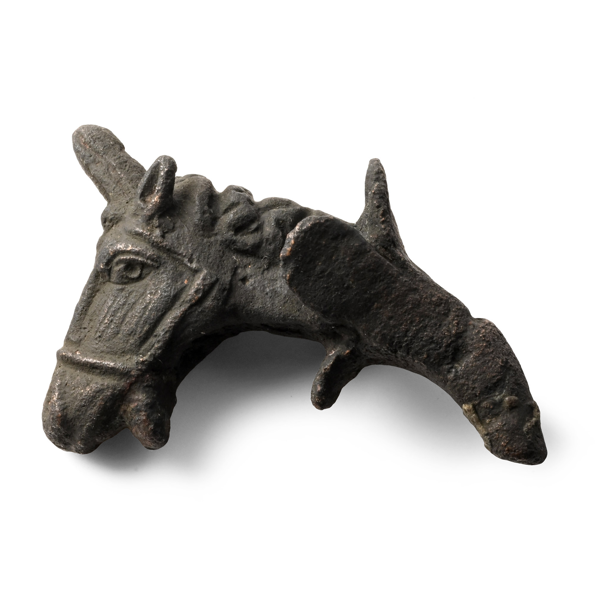Roman Bronze Horse Head Terminal
