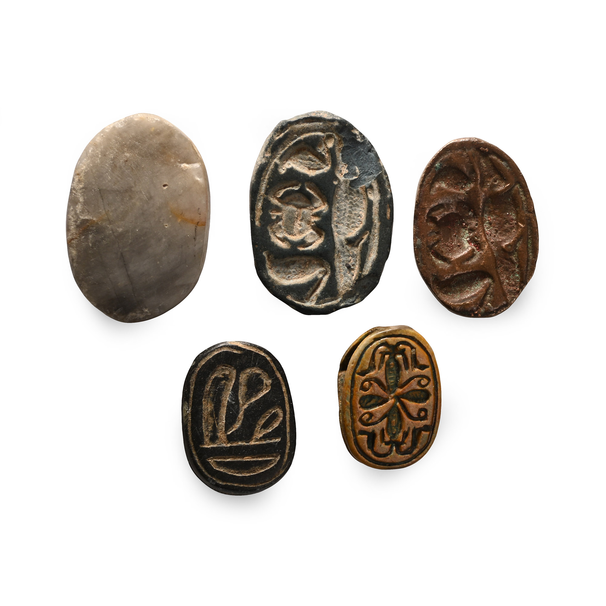 Egyptian Hieroglyphic Scarab Group