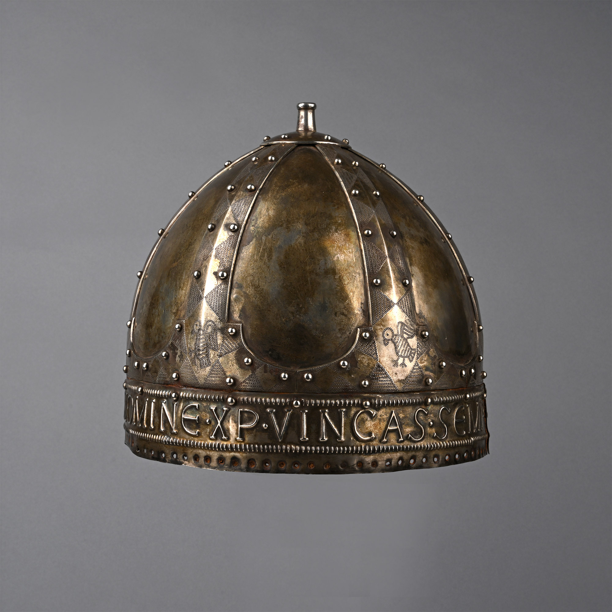 Byzantine Style Silver and Iron Spangenhelm