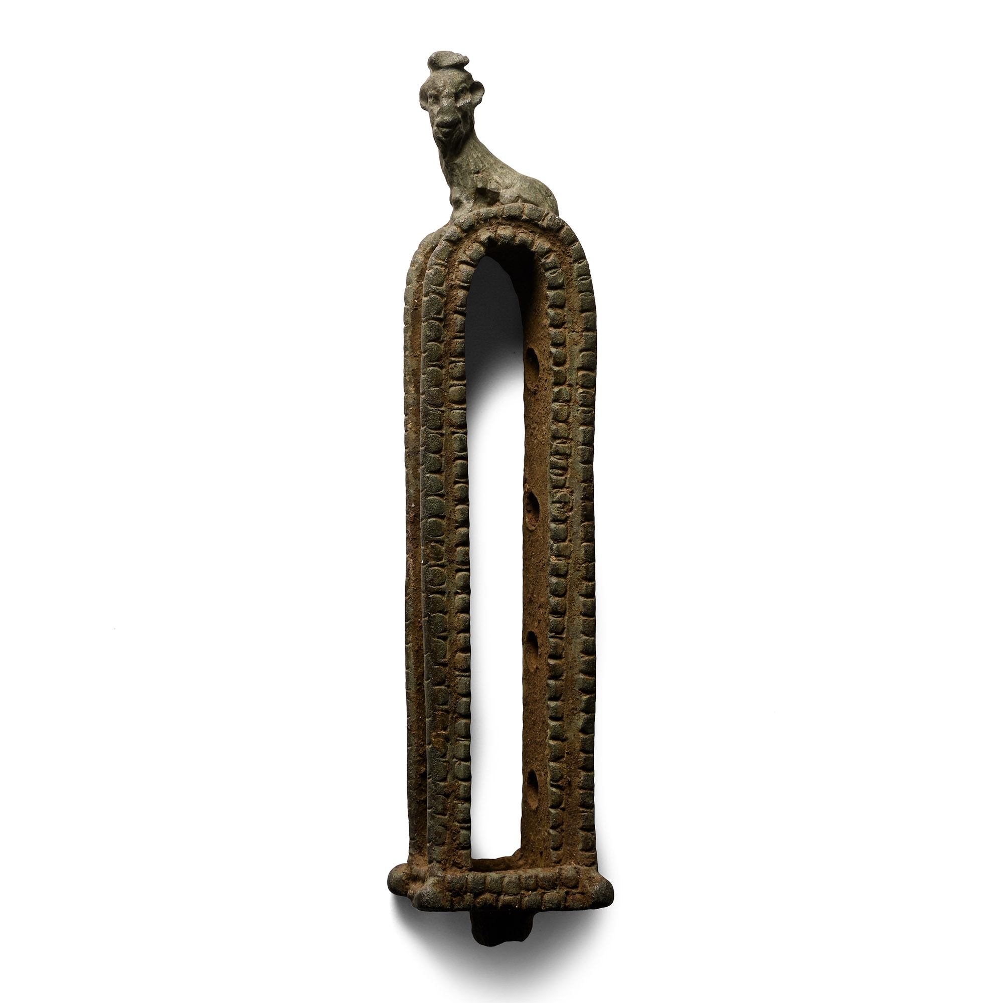 Romano-Egyptian Bronze Sistrum Fragment with Goat