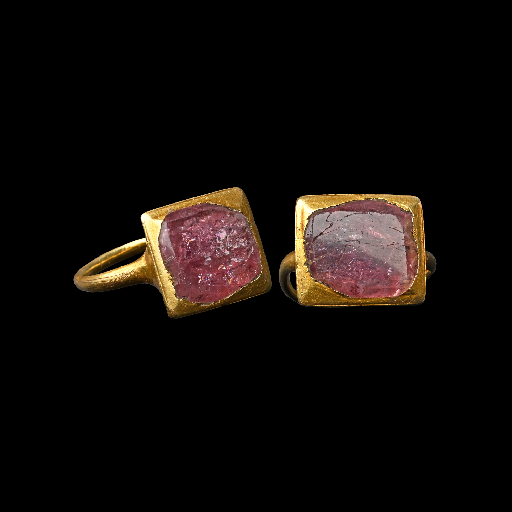 Spanish Gold Ring with a Table-Cut Red Spinel