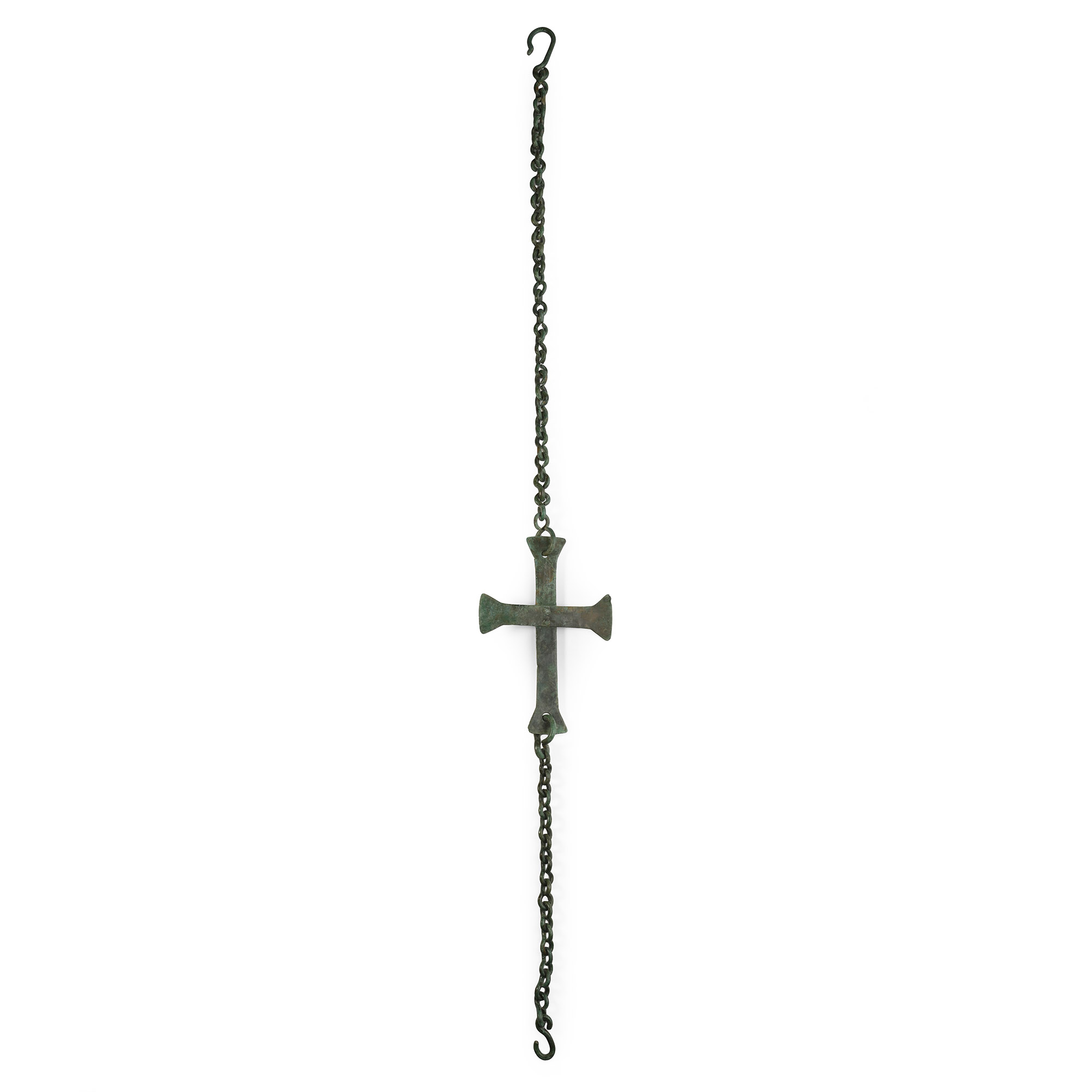Byzantine Bronze Polycandelon Hanger Chain with Cross