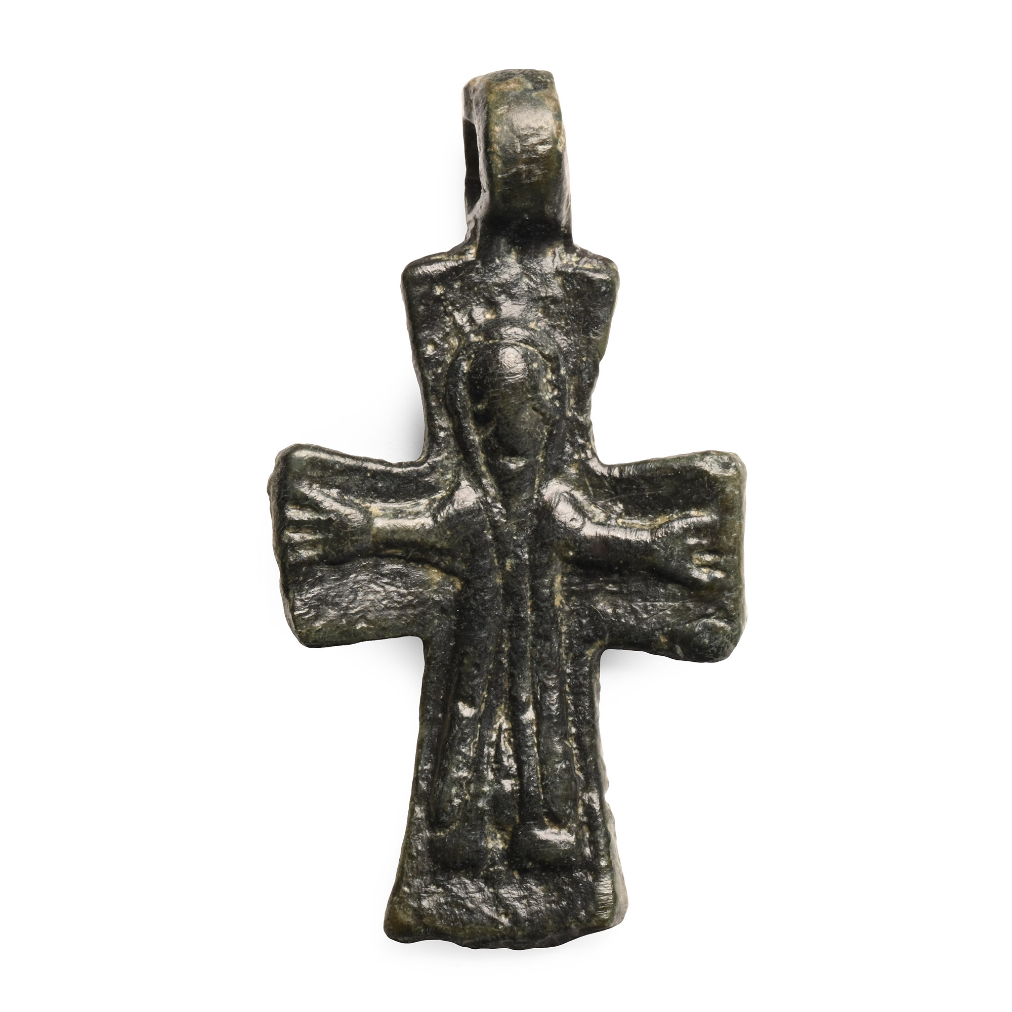 Byzantine Bronze Cross Pendant