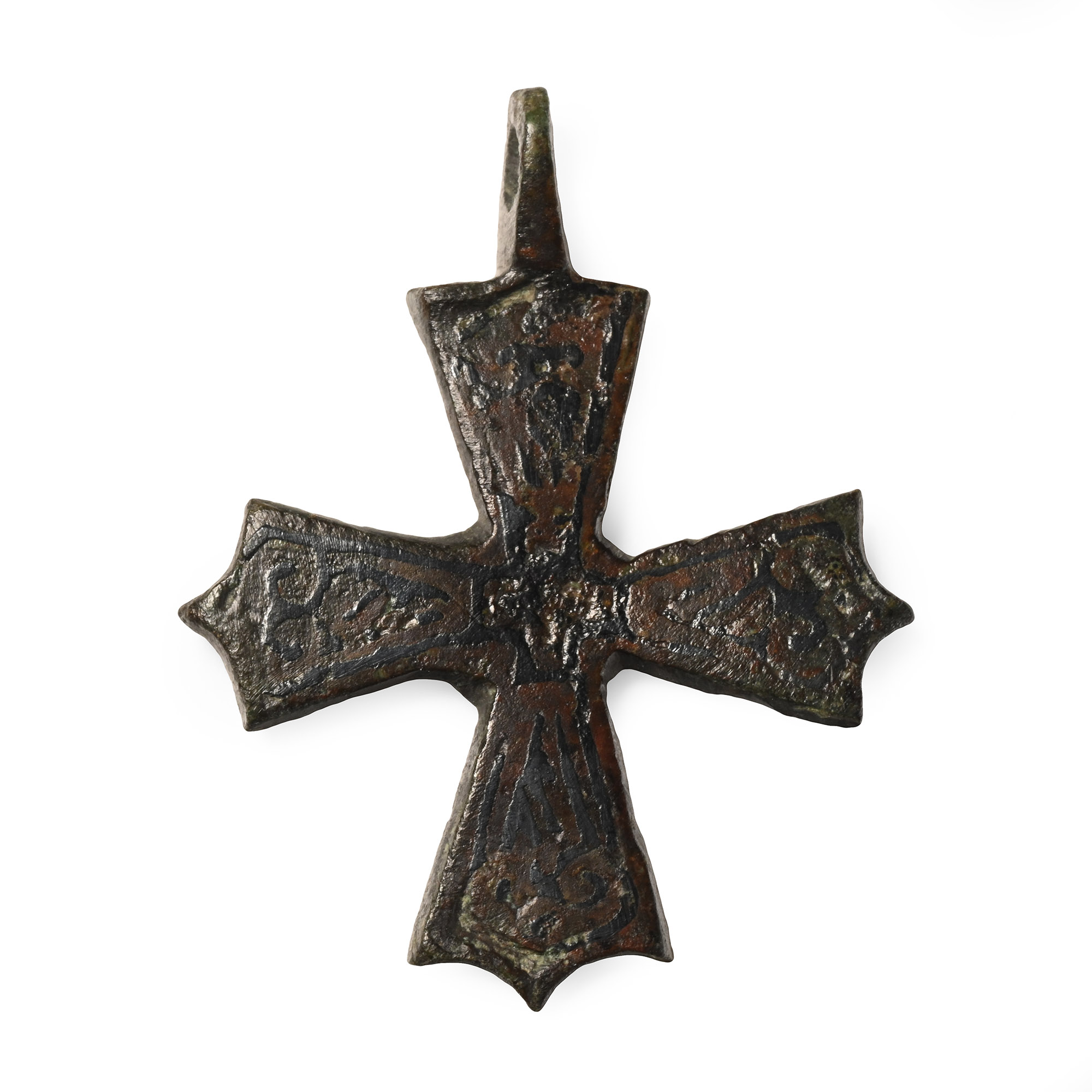 Byzantine Bronze Cross Pendant