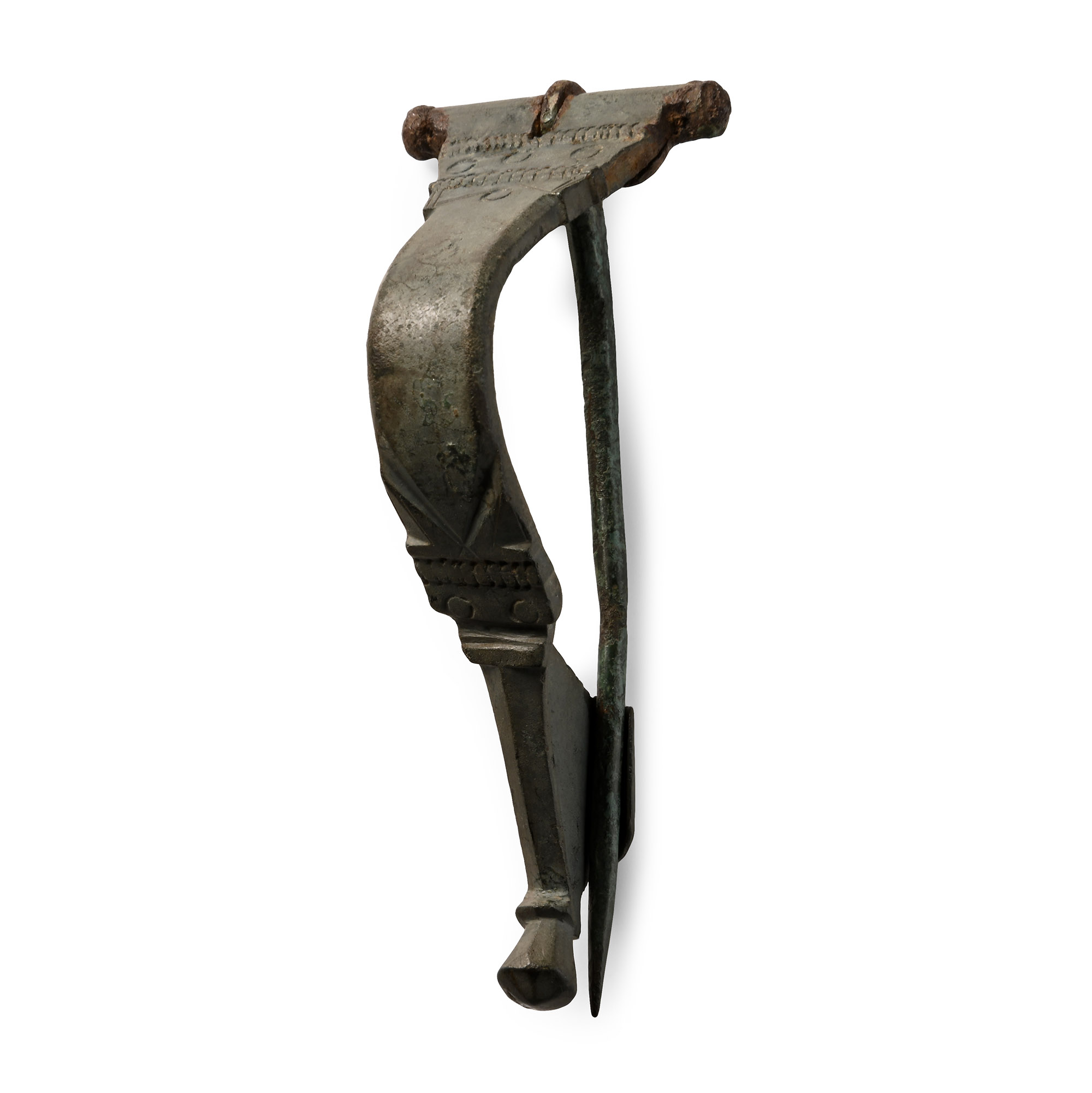 Large Roman Decorated Bronze Bow Brooch