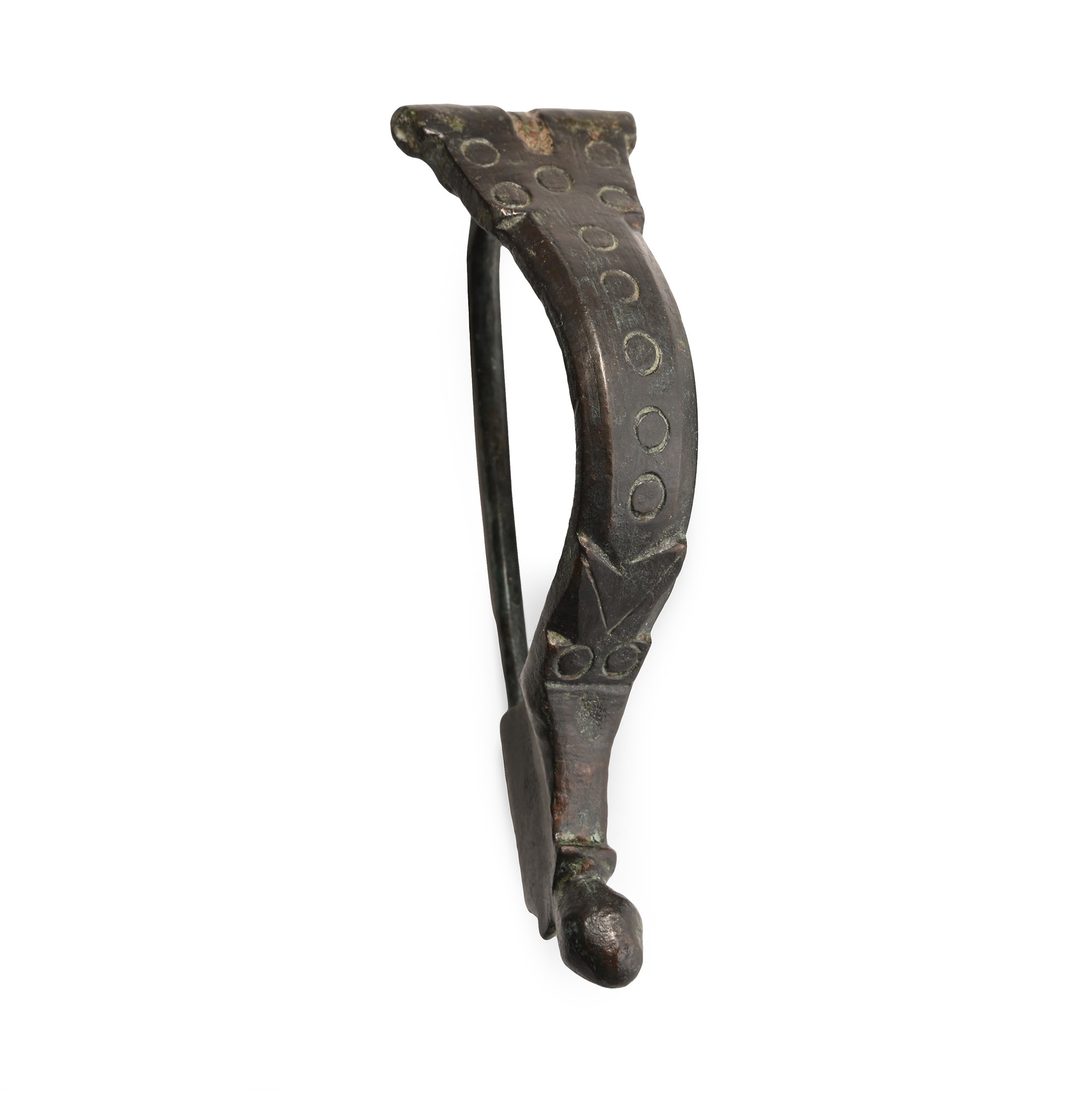 Large Roman Decorated Bronze Bow Brooch