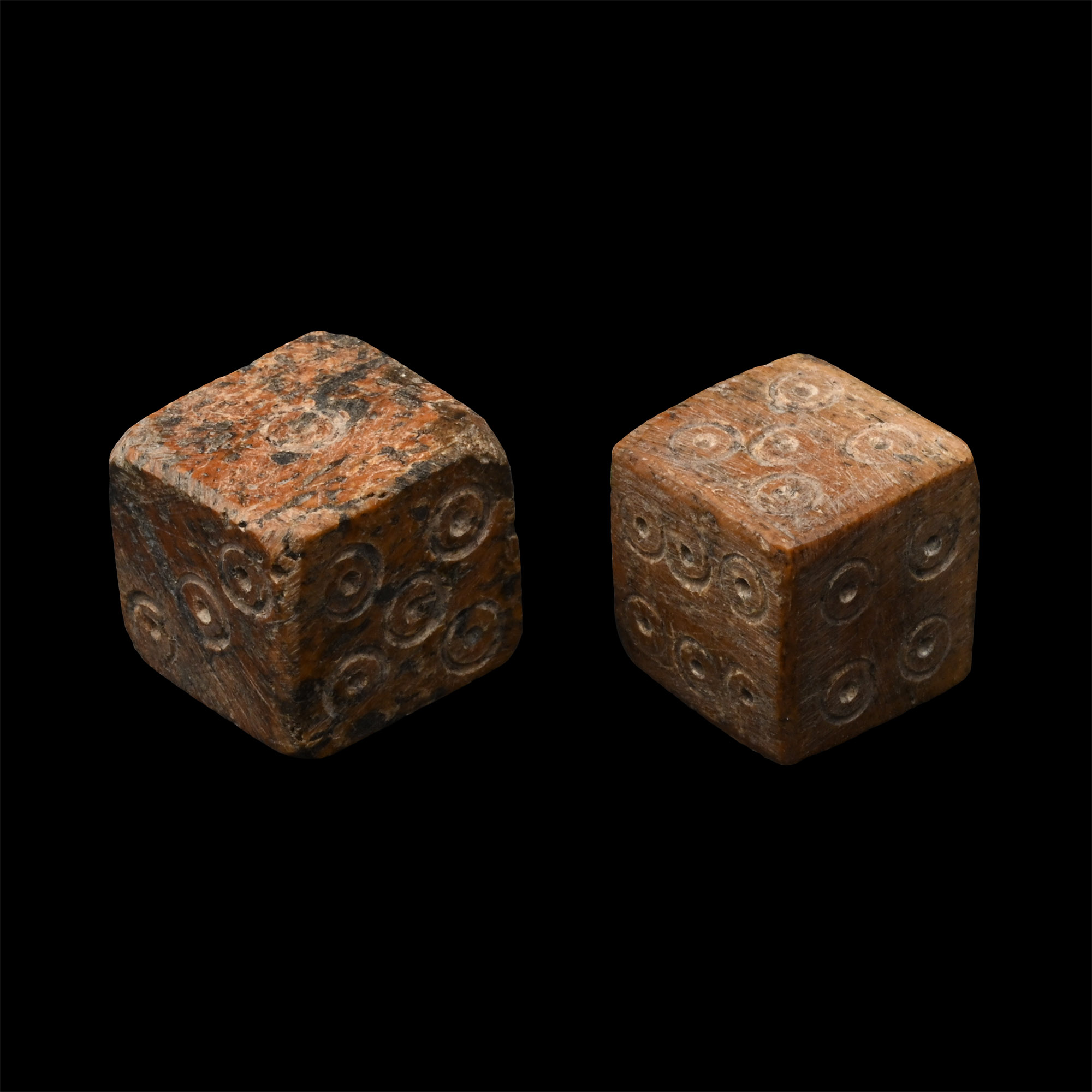 Roman Bone Gaming Dice Pair