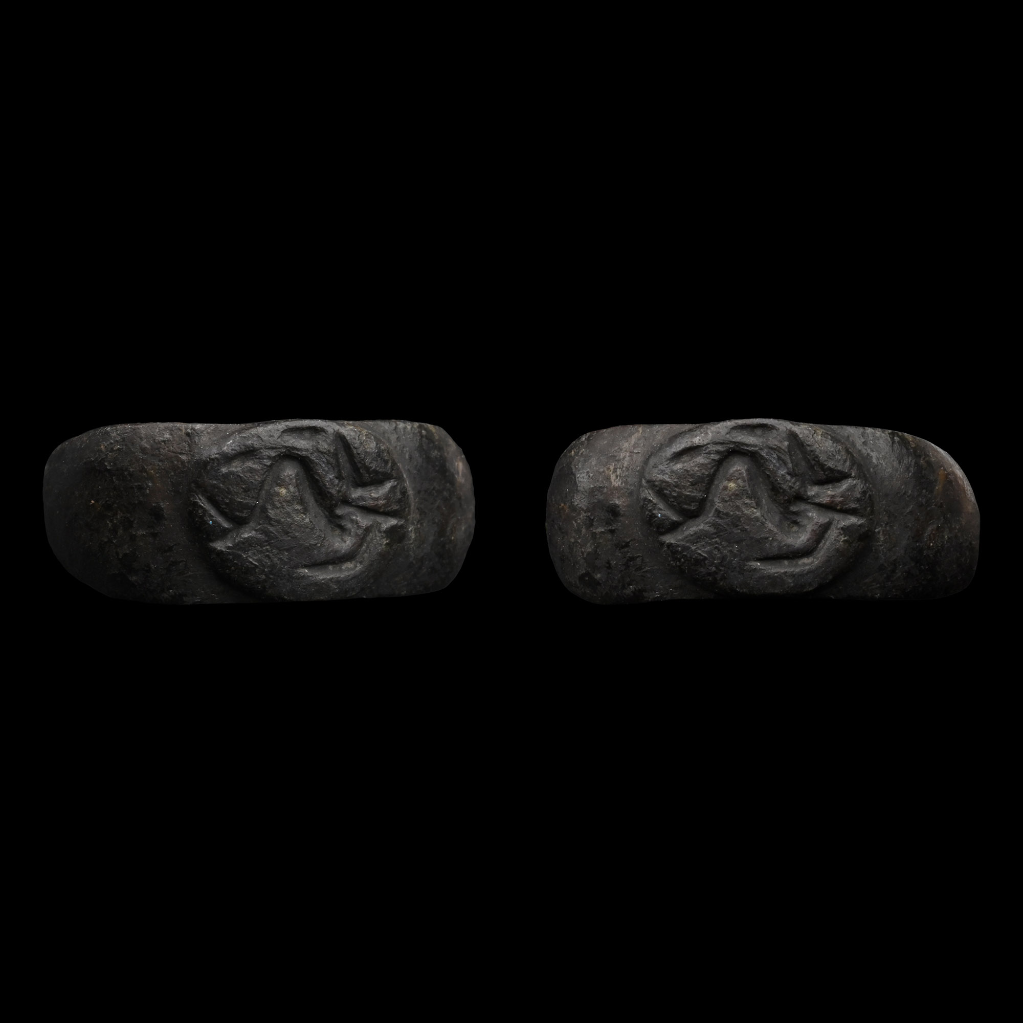 Roman Bronze Ring with Dolphin