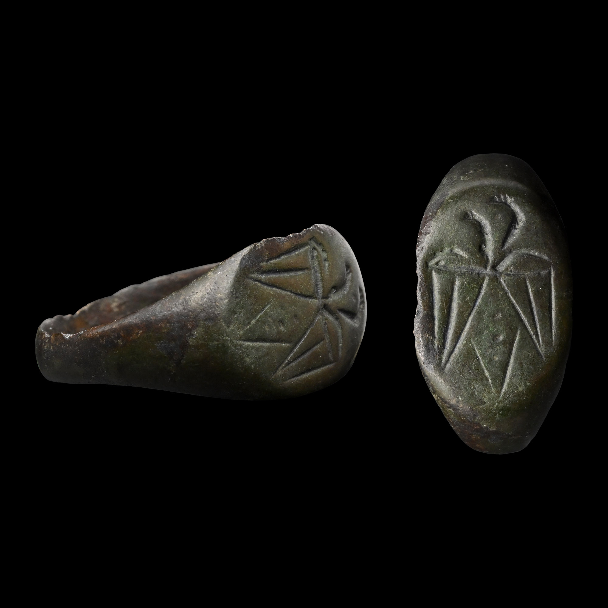 Byzantine Bronze Ring with Spread Eagle