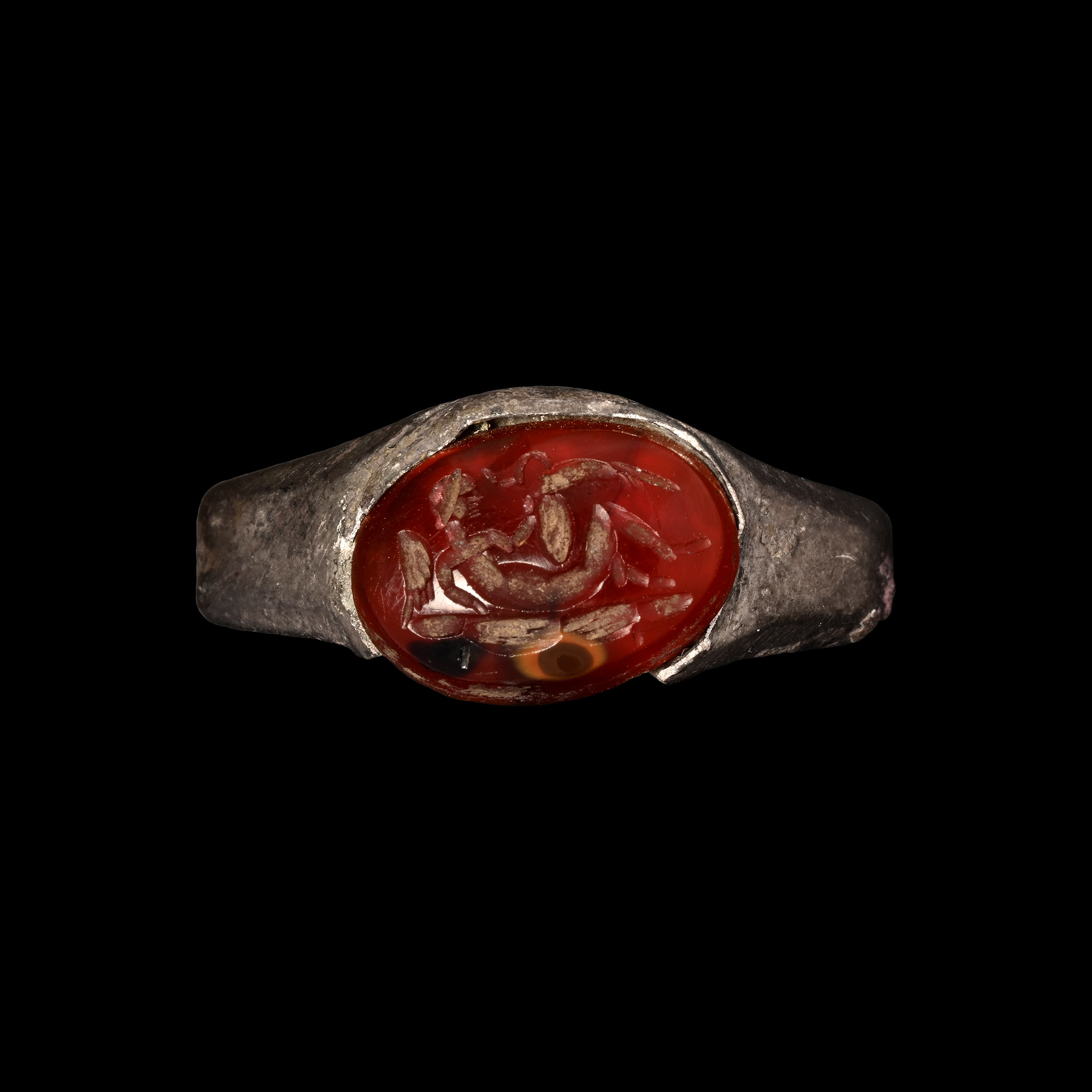 Roman Leda and the Swan Carnelian Gemstone