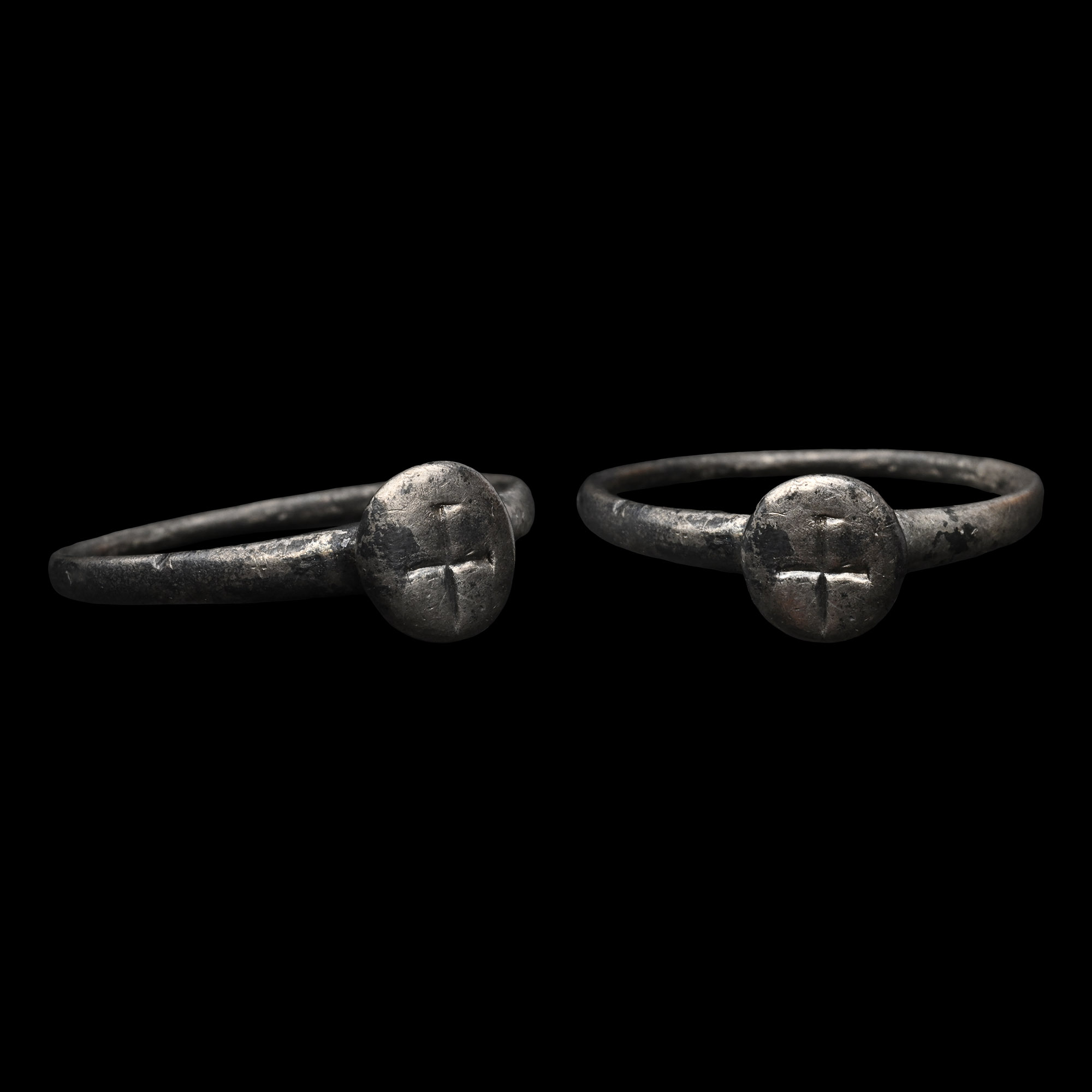 Byzantine Silver Ring with Cross