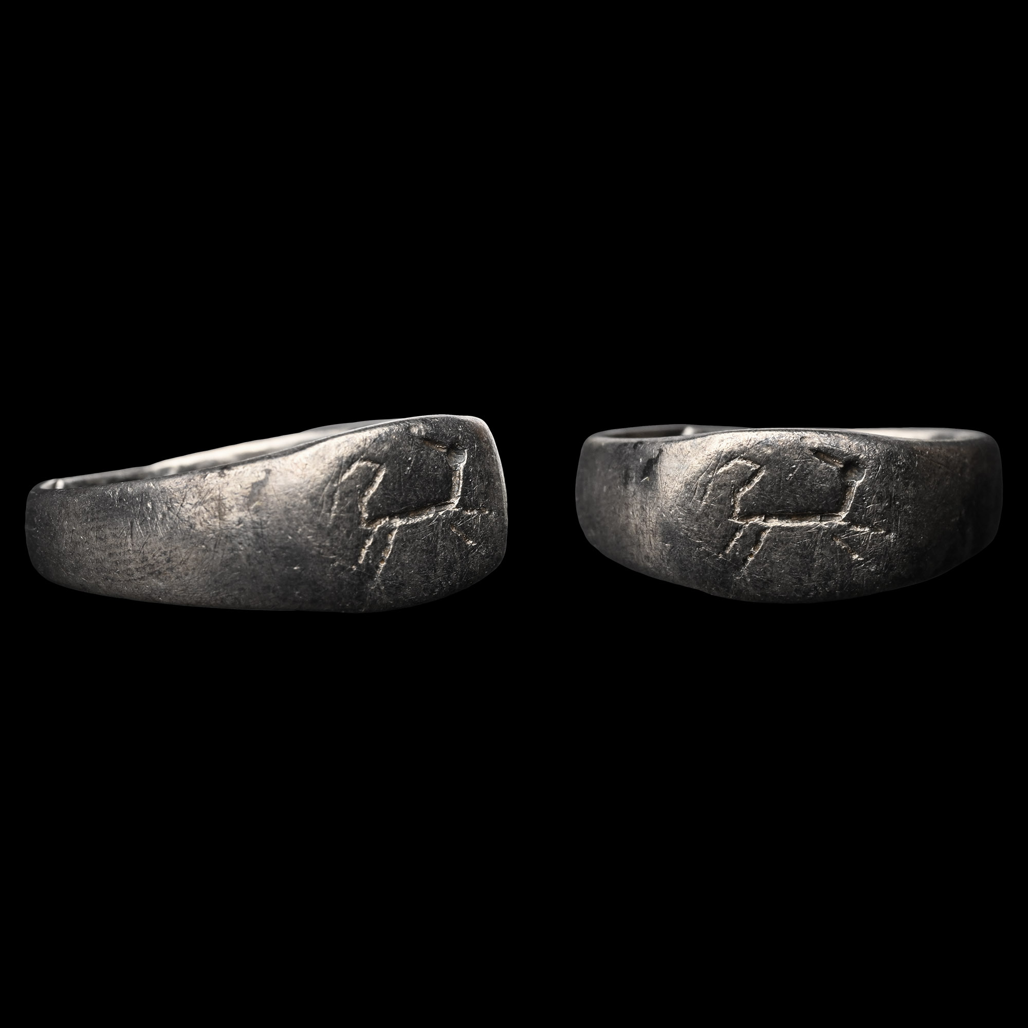 Dark Age Silver Ring with Animal