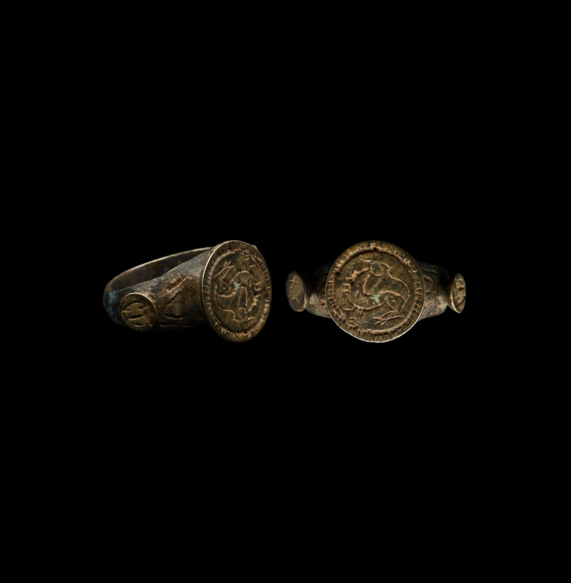 Medieval Silver Ring with Beast
