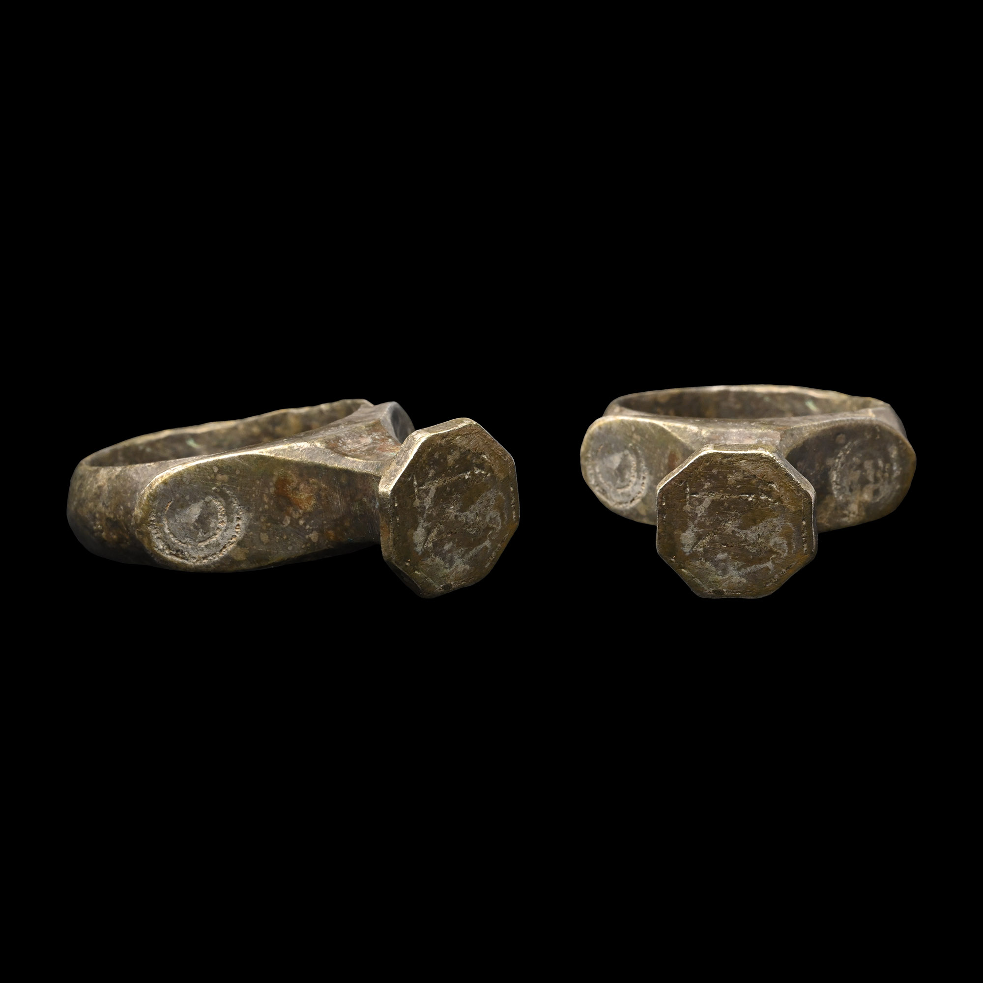 Medieval Silver Ring with Letter 'M'
