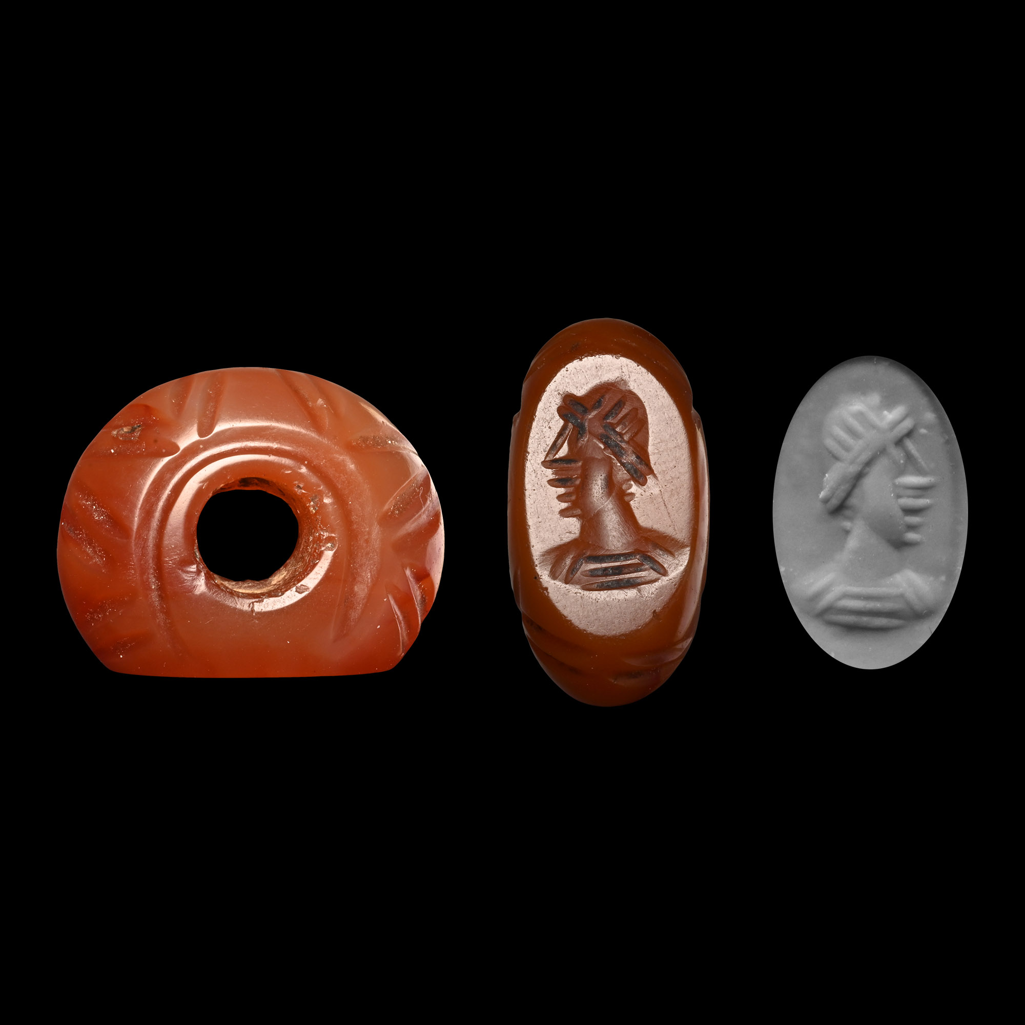 Sasanian Carnelian Stamp Seal with Bust