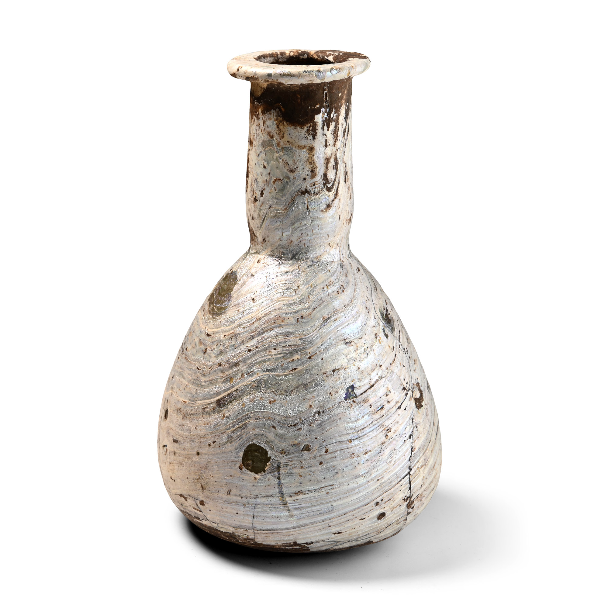 Roman Iridescent Glass Flask